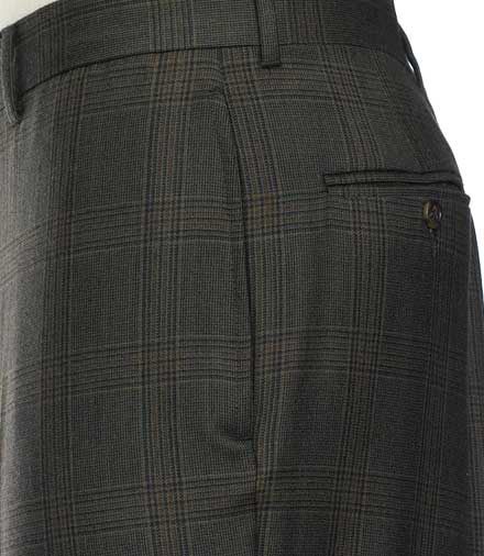 Executive Patterned Wool Plain Front Trousers
