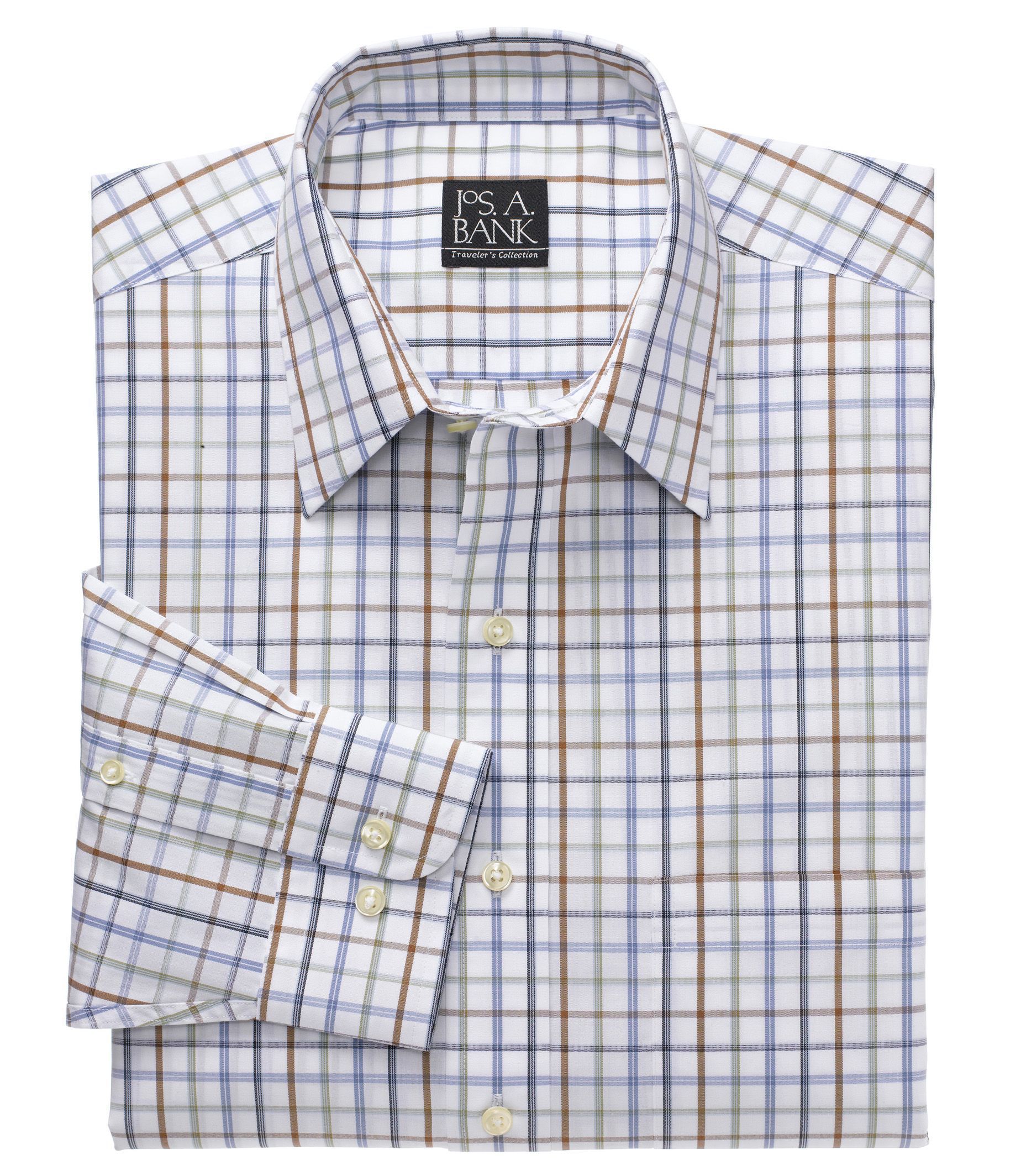 Traveler Patterned Poplin Point Collar Sportshirt