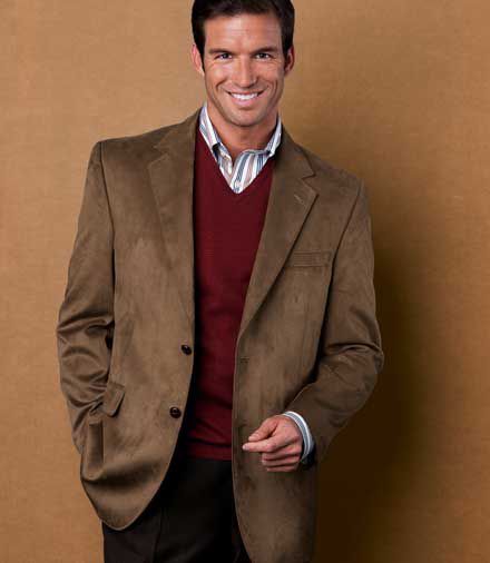 Clearance Executive 2-Button Sueded Microfiber Sportcoat
