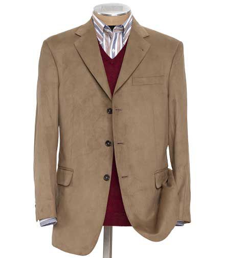 Clearance Executive 3-Button Sueded Microfiber Sportcoat
