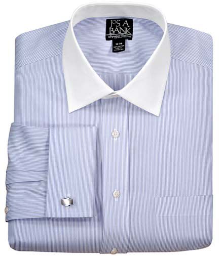 Signature Patterned Spread Collar, French Cuff Dress Shirt