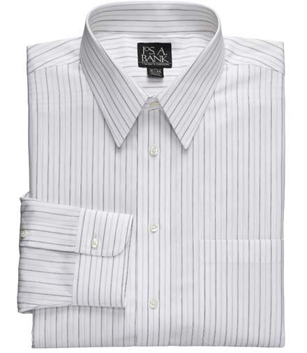 Traveler Point Collar Stripe Dress Shirt Big/Tall