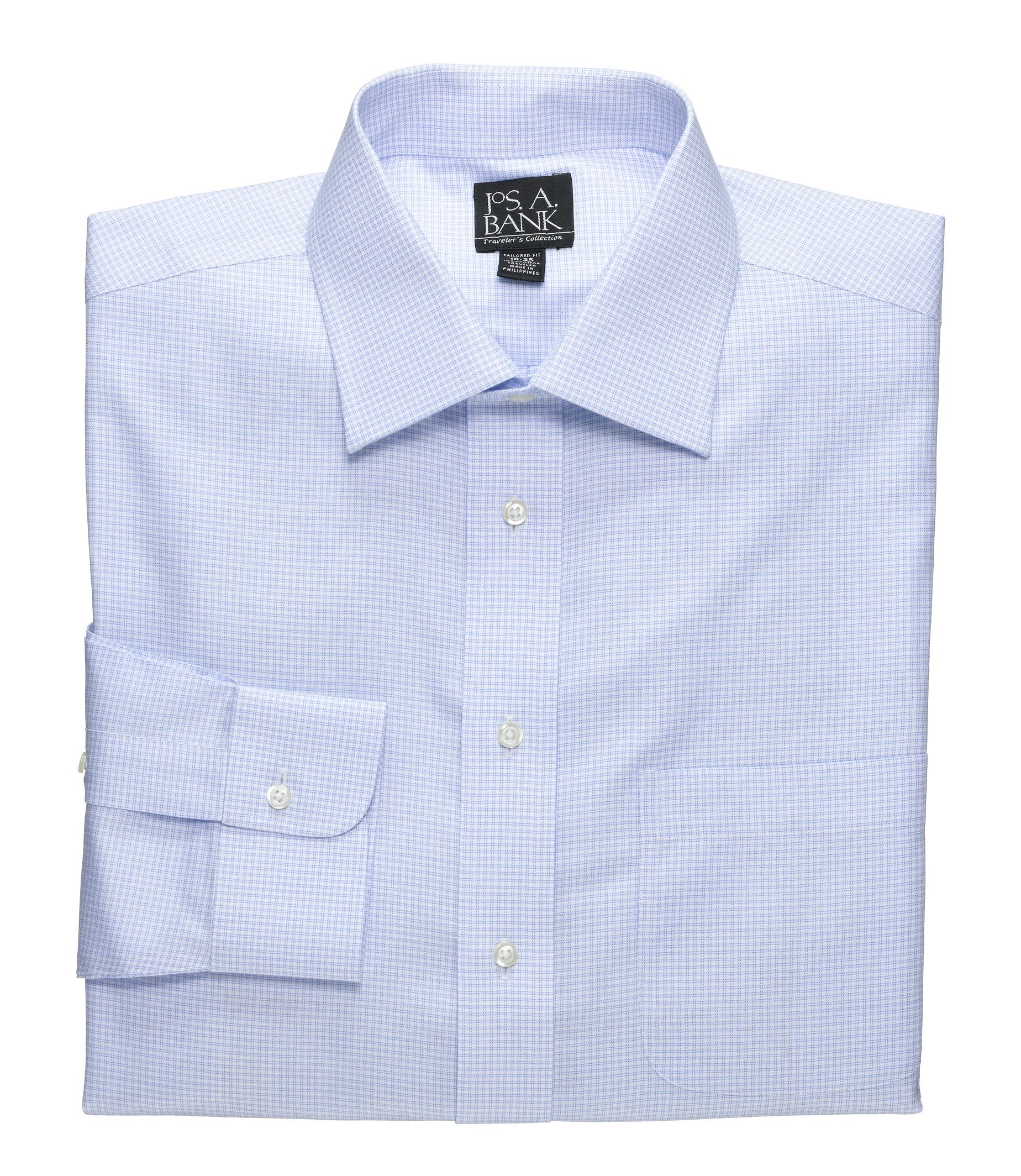 Traveler Tailored Fit Spread Collar Twill Dress Shirt