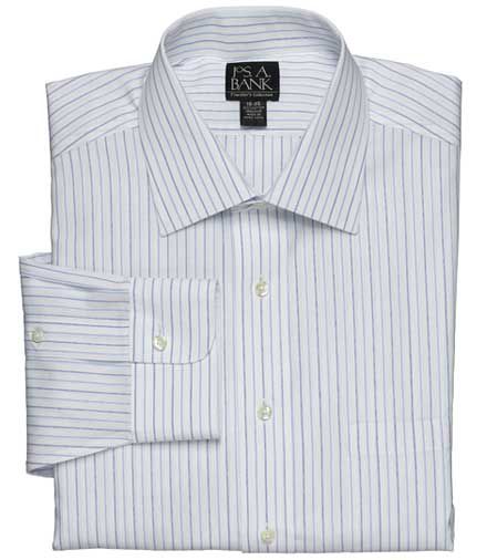 Traveler Spread Collar Stripe Dress Shirt Big or Tall
