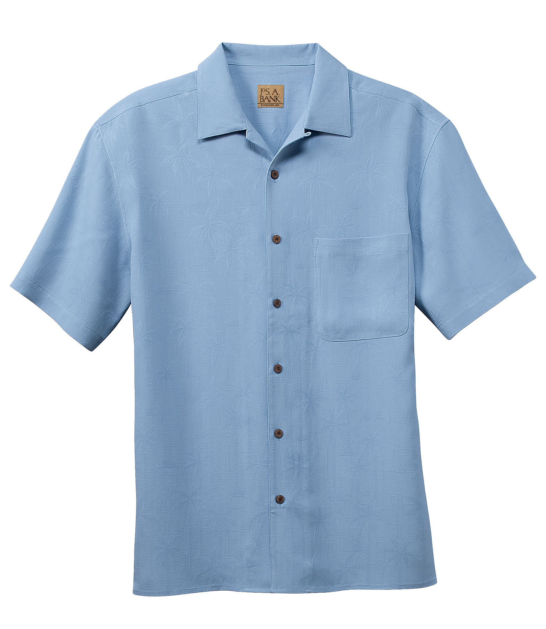 JosBank : VIP Silk/Cotton Jacquard Palms Sportshirt : Men s clothing (dress & casual) > Shirts