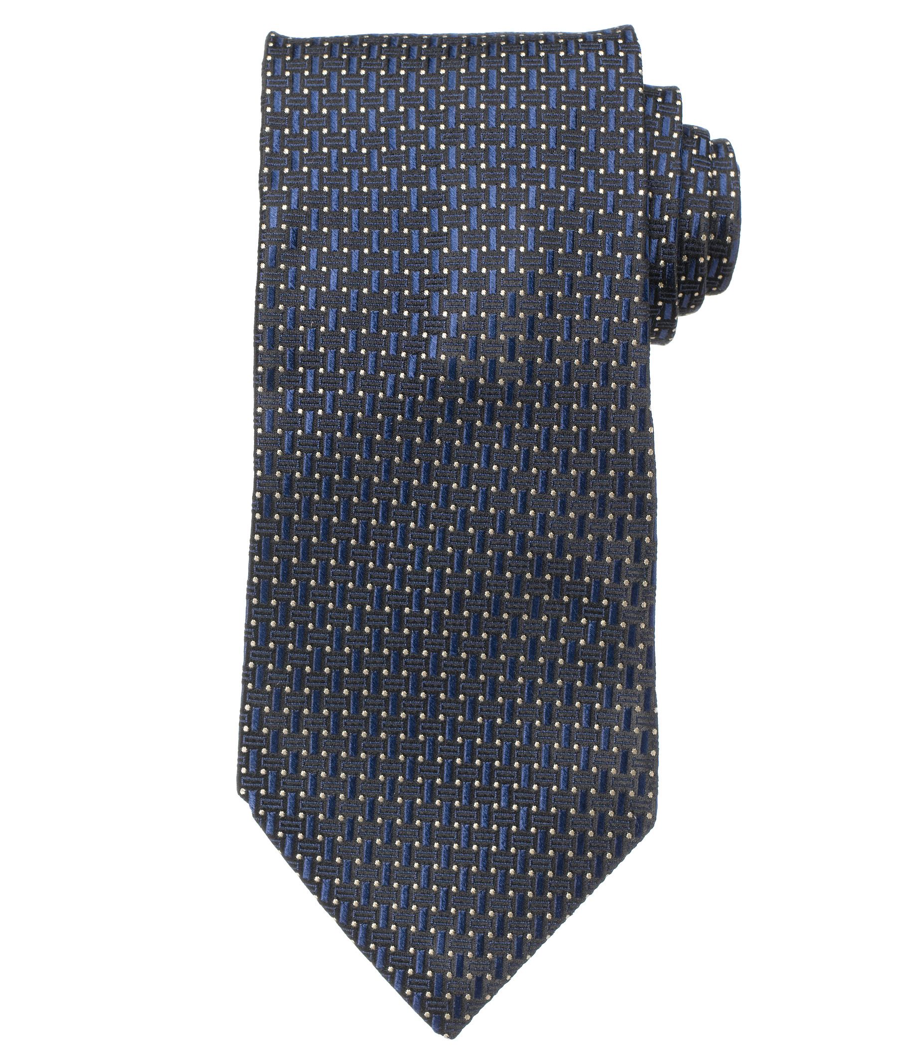 Joseph Navy Micro Basketweave Tie
