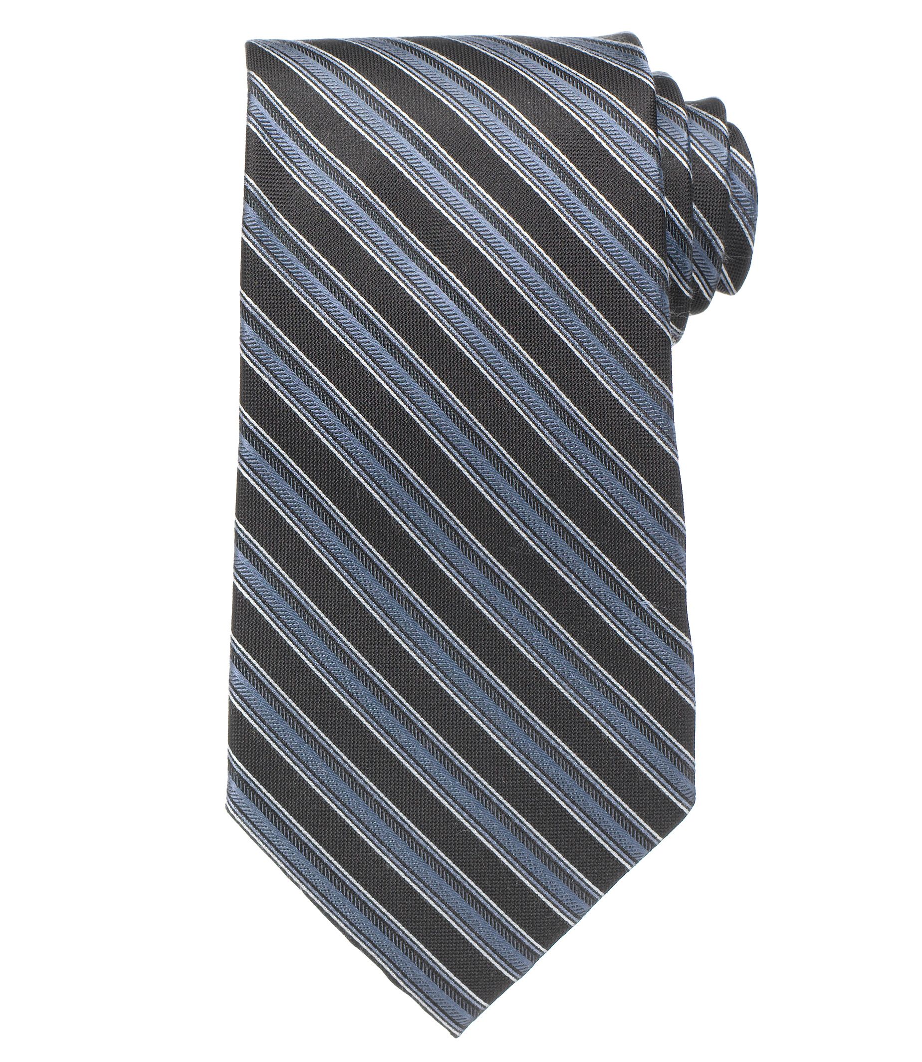Joseph Satin Stripe Long Tie
