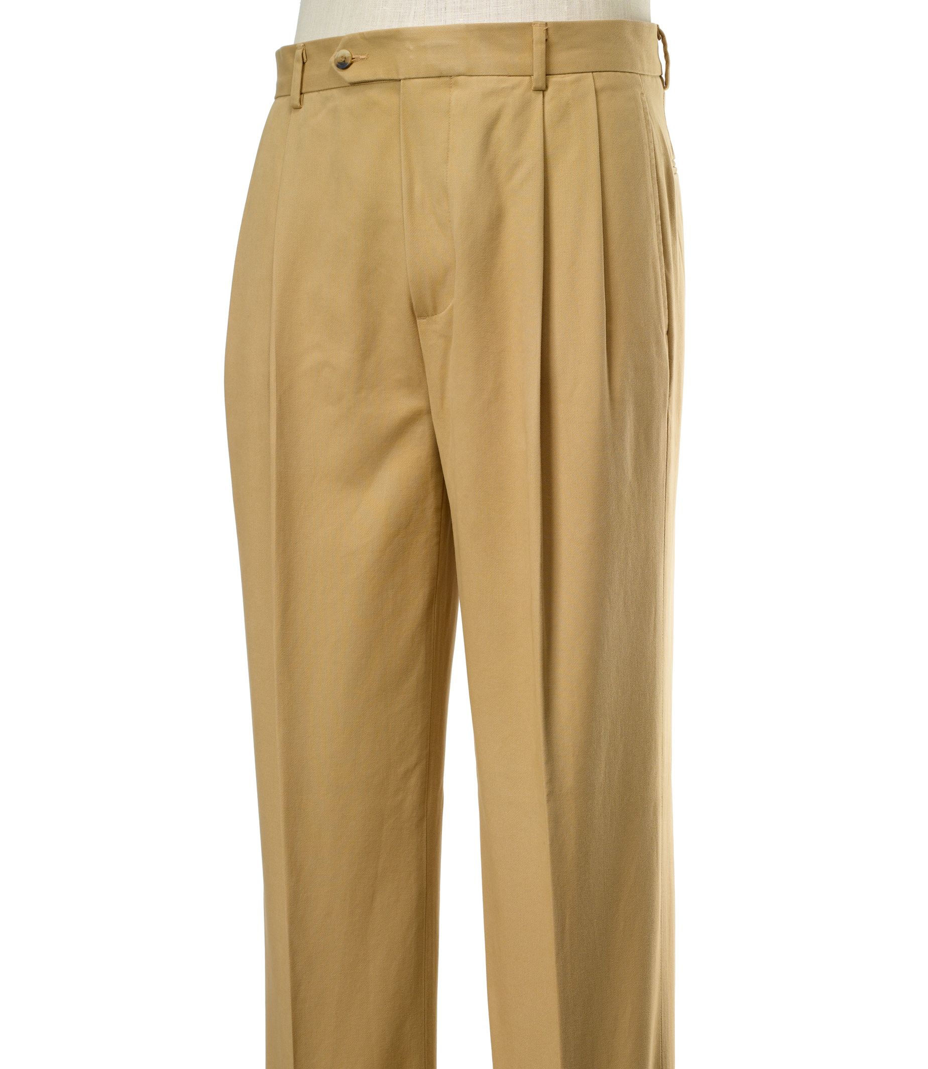 Signature Cotton/Cashmere Pants Pleated Front
