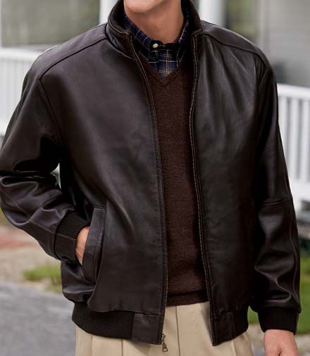 Signature Raglan Sleeve Lambskin Bomber Unlined