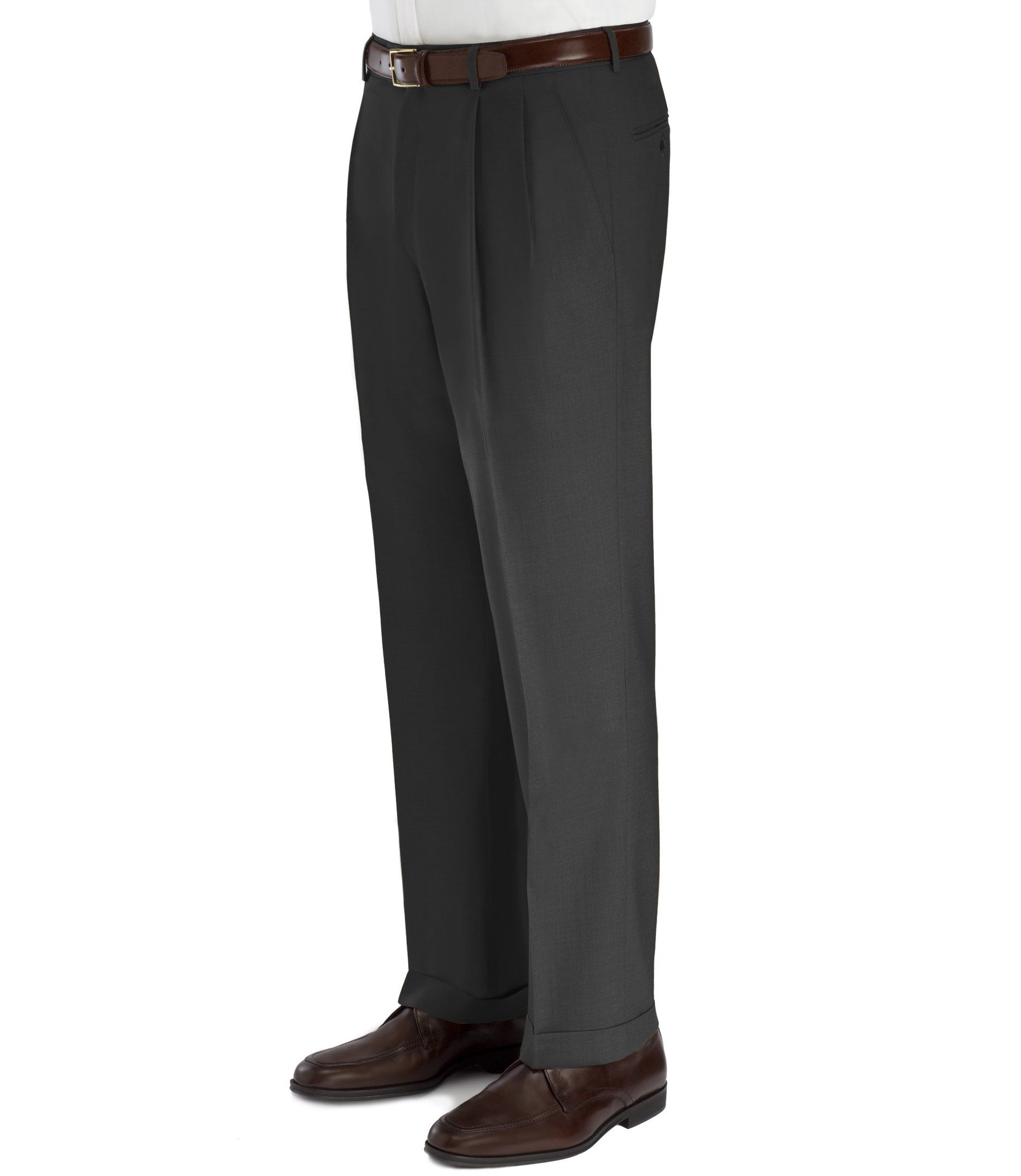 pleated front trousers