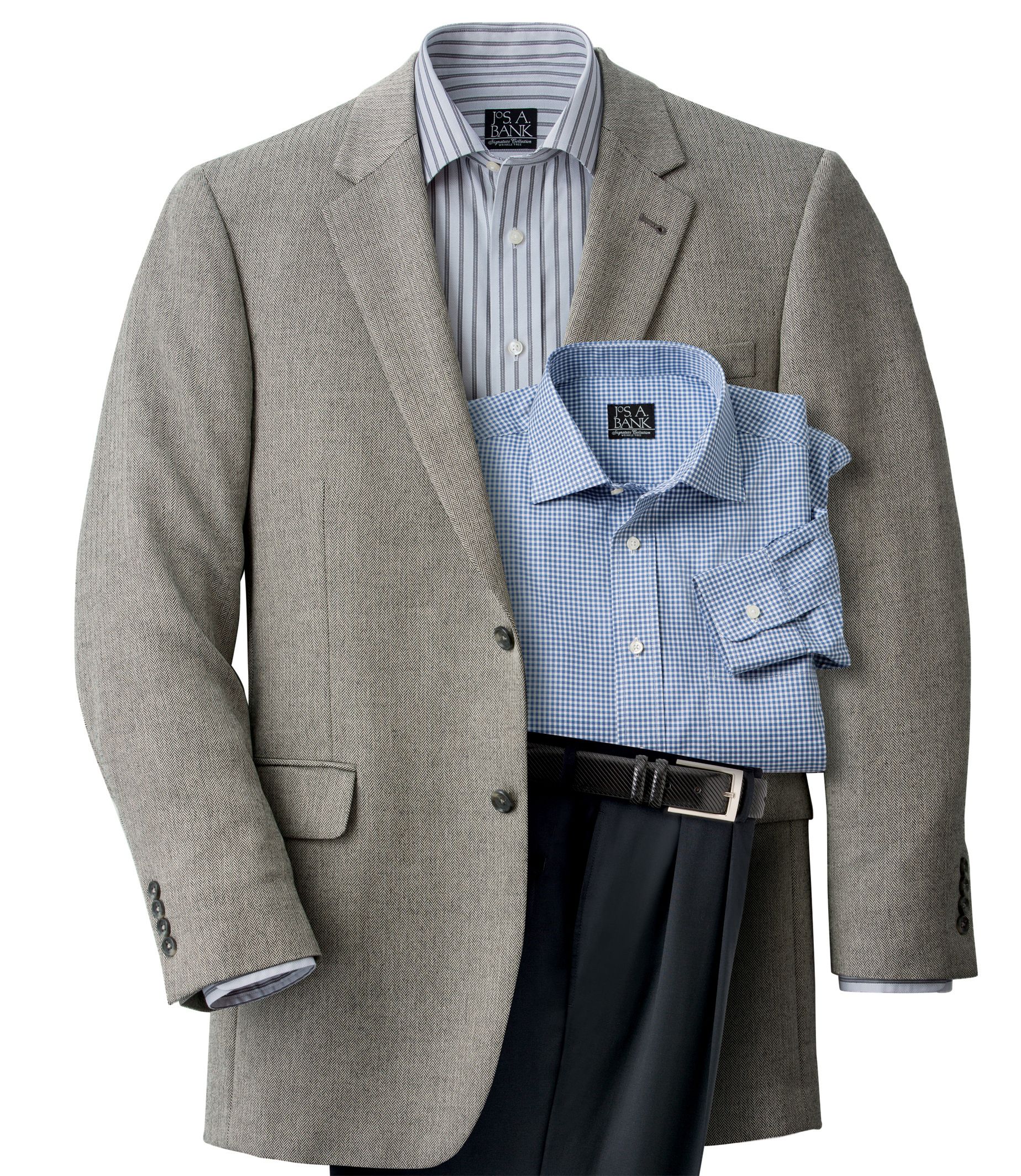 Signature Imperial Blend 2-Button Herringbone Sportcoat- Charcoal
