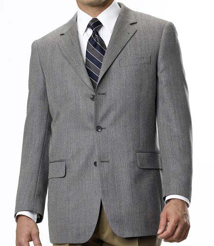 Signature Imperial Blend 3-Button Herringbone Sportcoat- Charcoal