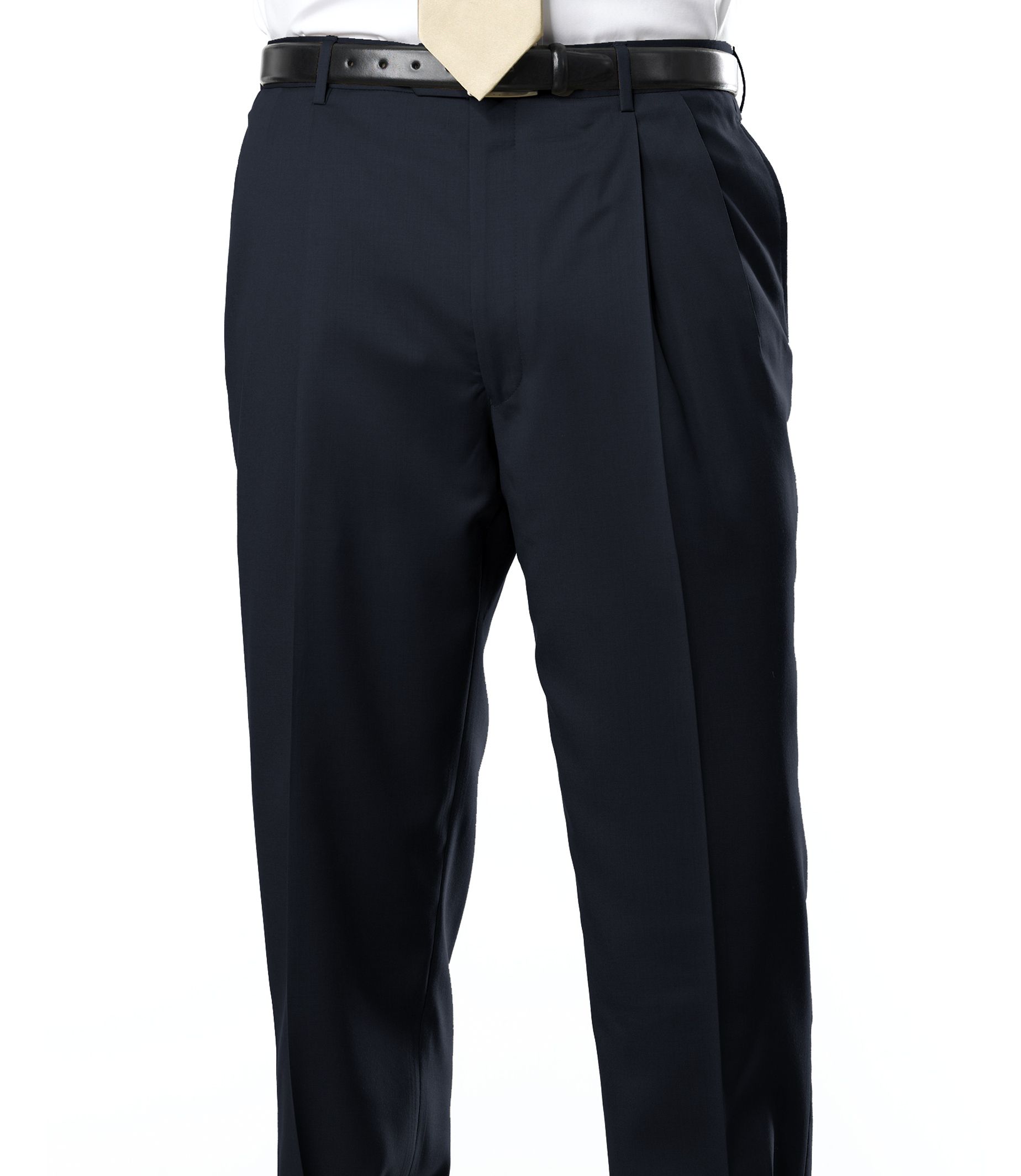 Signature Gold Pleated Trousers- Navy, Black, Charcoal Stripe