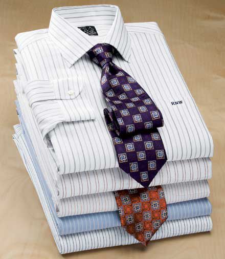 Signature Wrinkle-Free Spread Collar Barrel Cuff Dobby Stripe Dress Shirt