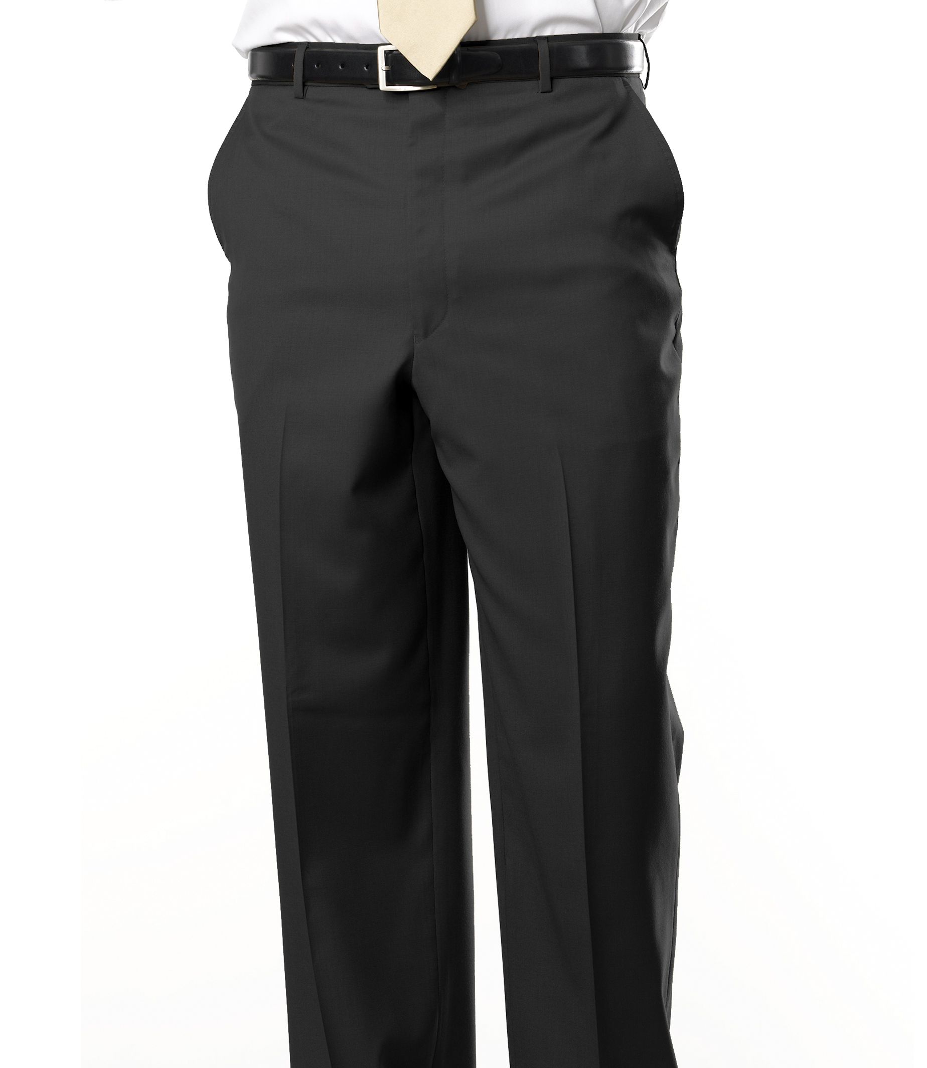 Signature Gold Plain Front Trousers- Charcoal, Navy Stripe