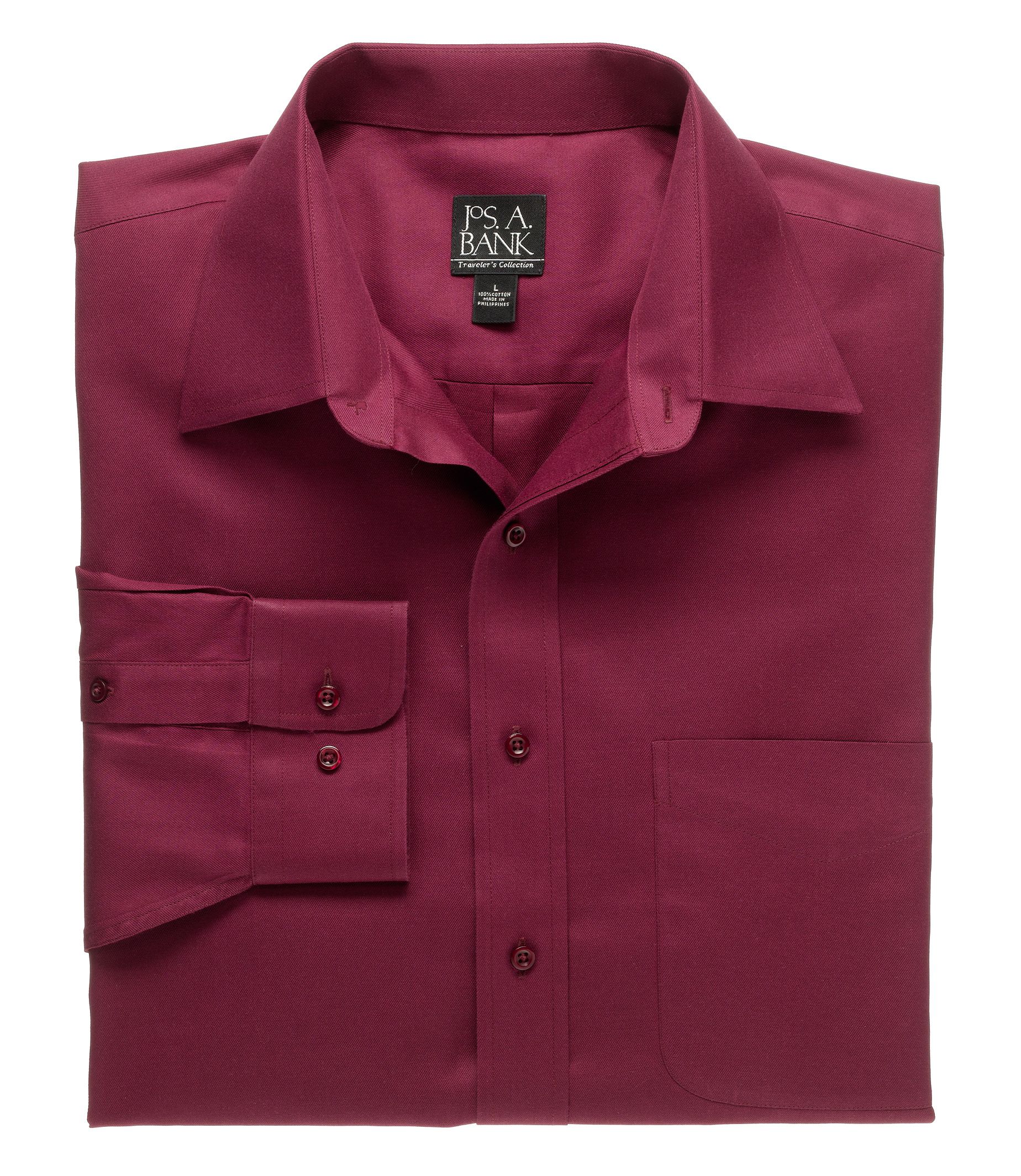Traveler Solid Twill Point Collar Sportshirt