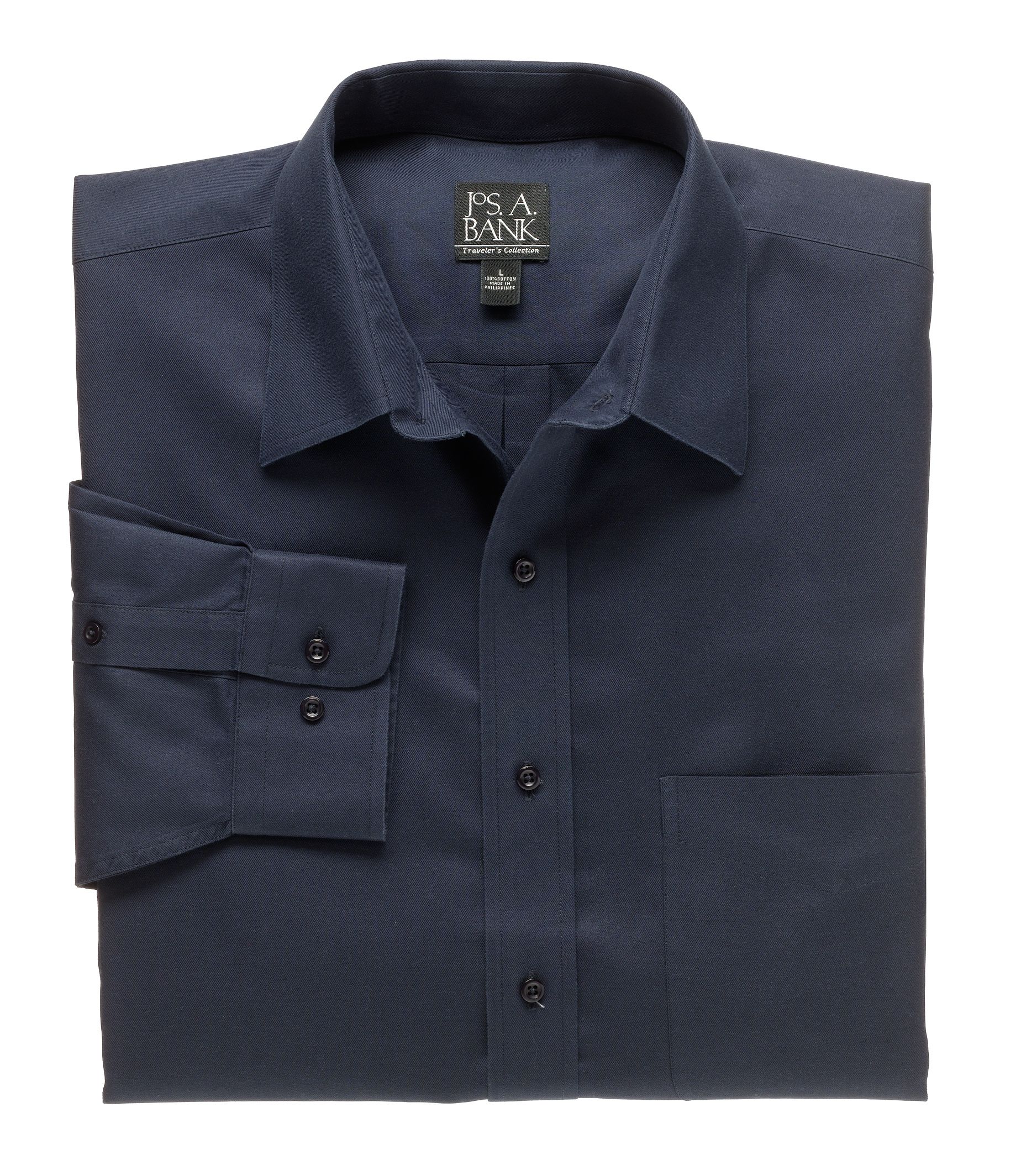 Traveler Tailored Fit Point Collar Twill Sportshirt