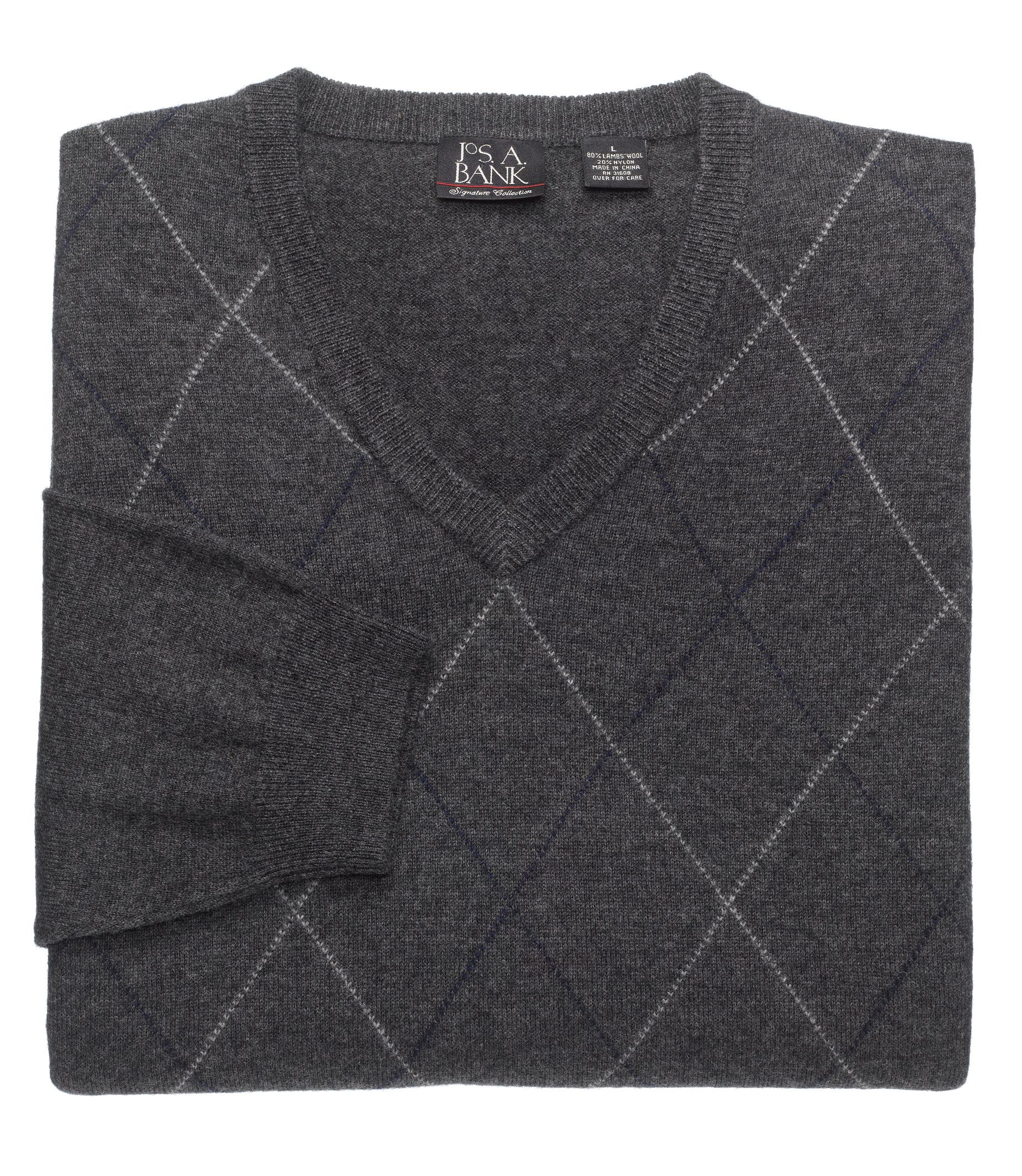 Lambswool Sweater Fine Gauge Raker V-Neck