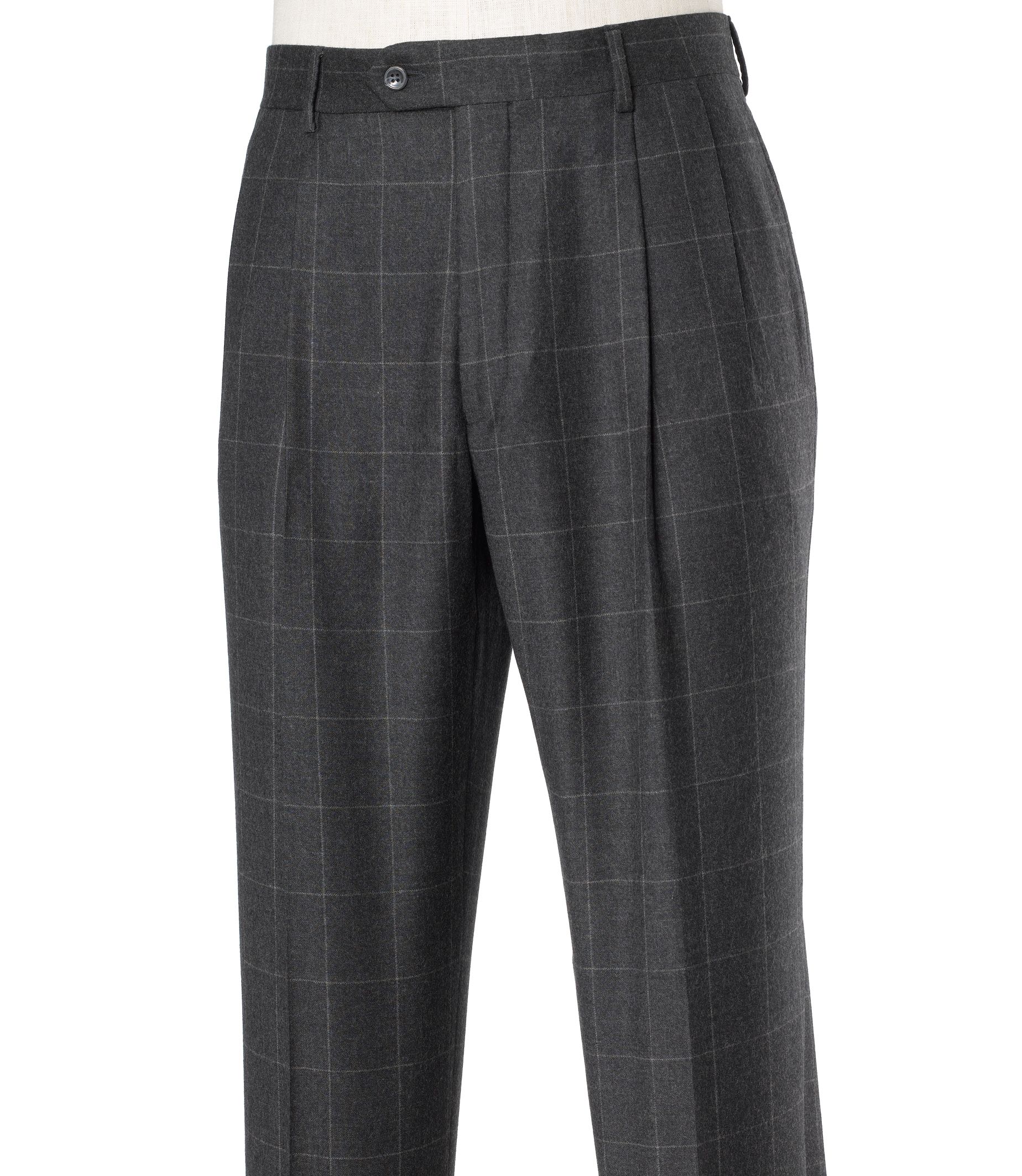 Executive Patterned Wool Milled Trousers Pleated Front- 2 for $199, 3rd FREE!