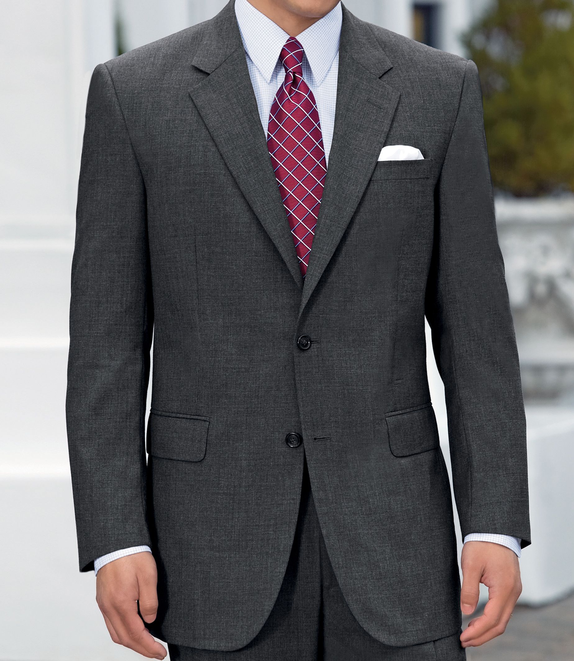 Business Express 2-Button Jacket- Navy or Cambridge Grey