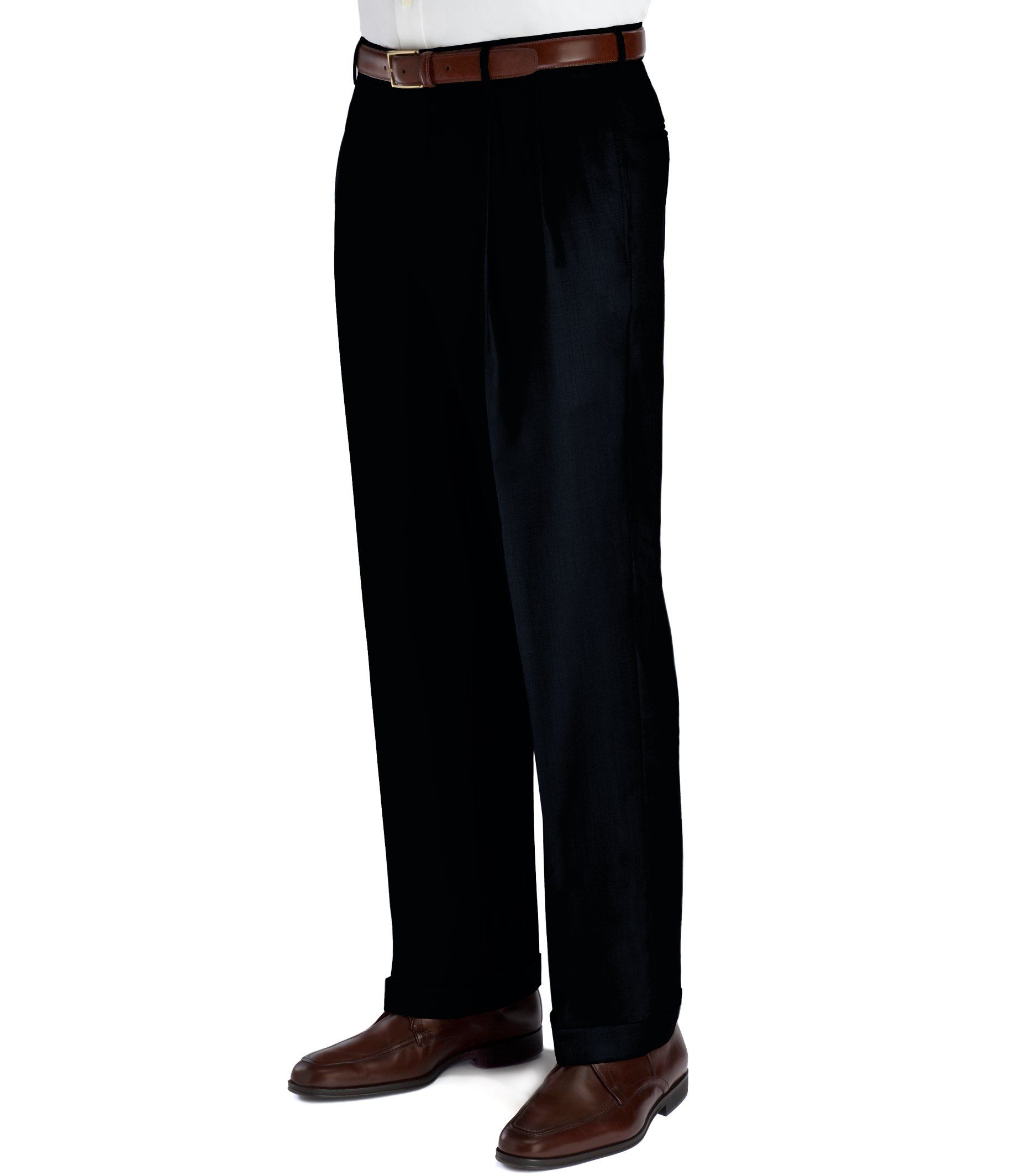 pleated front trousers