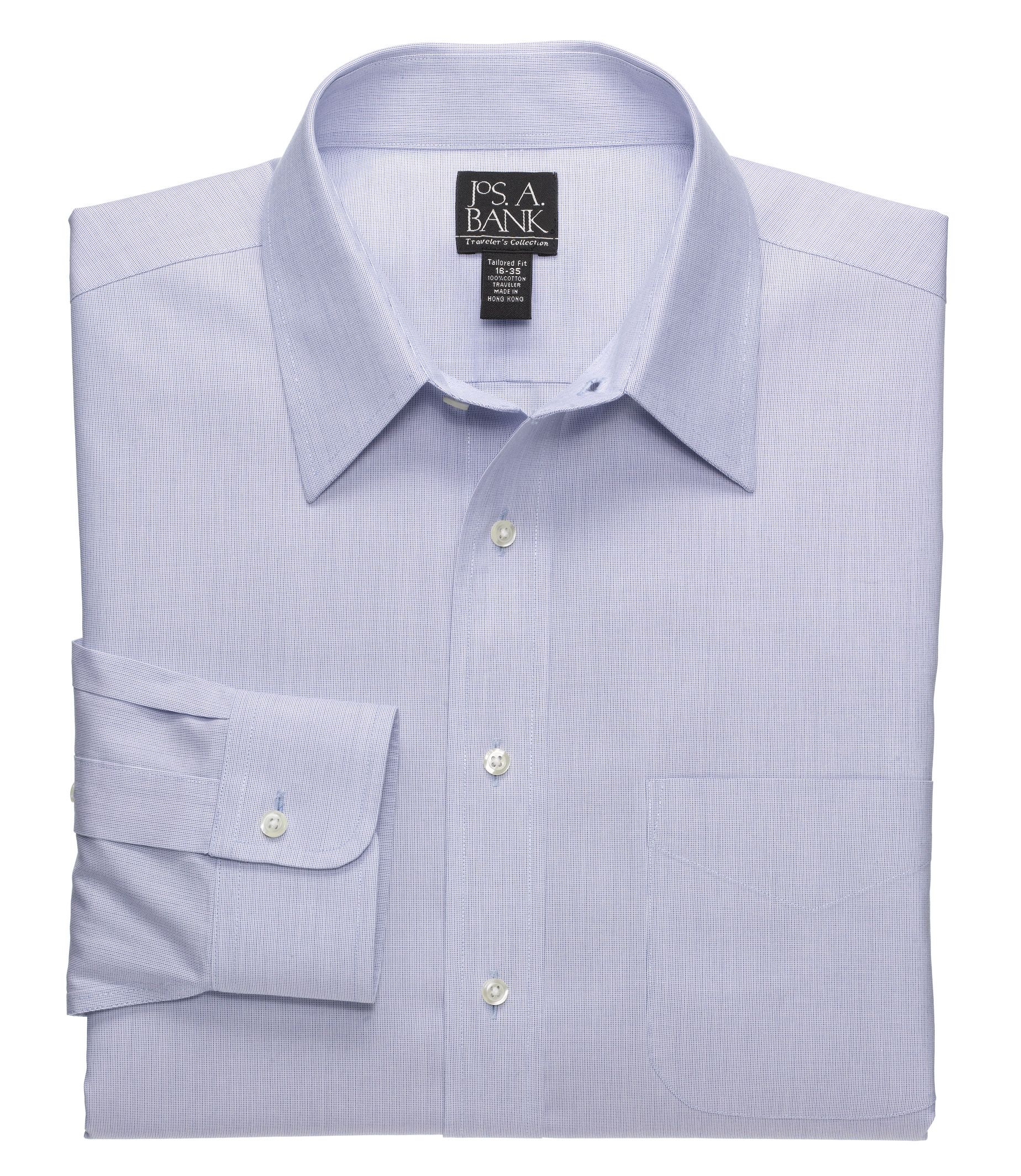 Traveler Tailored Fit Point Collar Dress Shirt