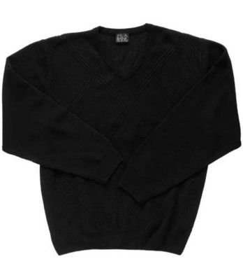 JoS. A. Bank Lambswool Tonal Diamond V-neck Sweate...