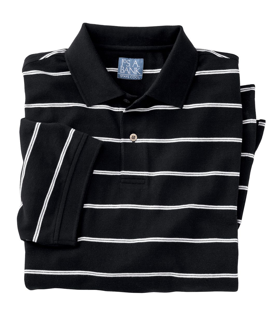 Stays Cool Striped Pique Polo