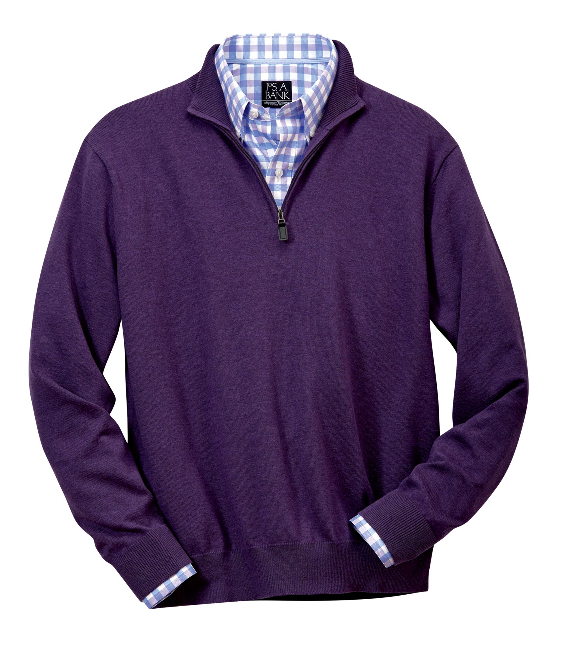 Signature Pima Cotton Mens Half-Zip Sweater