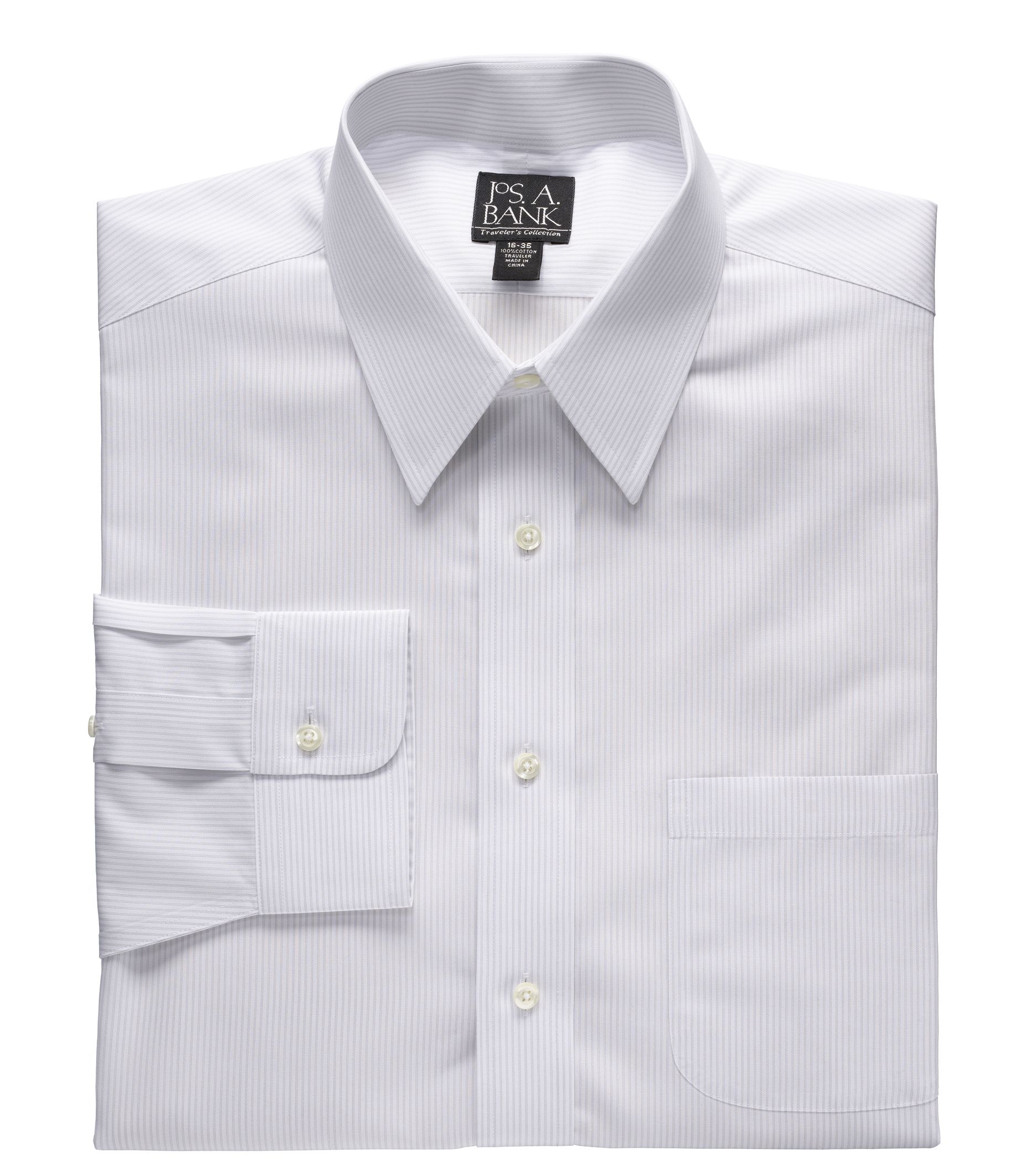 Traveler Patterned Twill Point Collar Dress Shirt Big or Tall