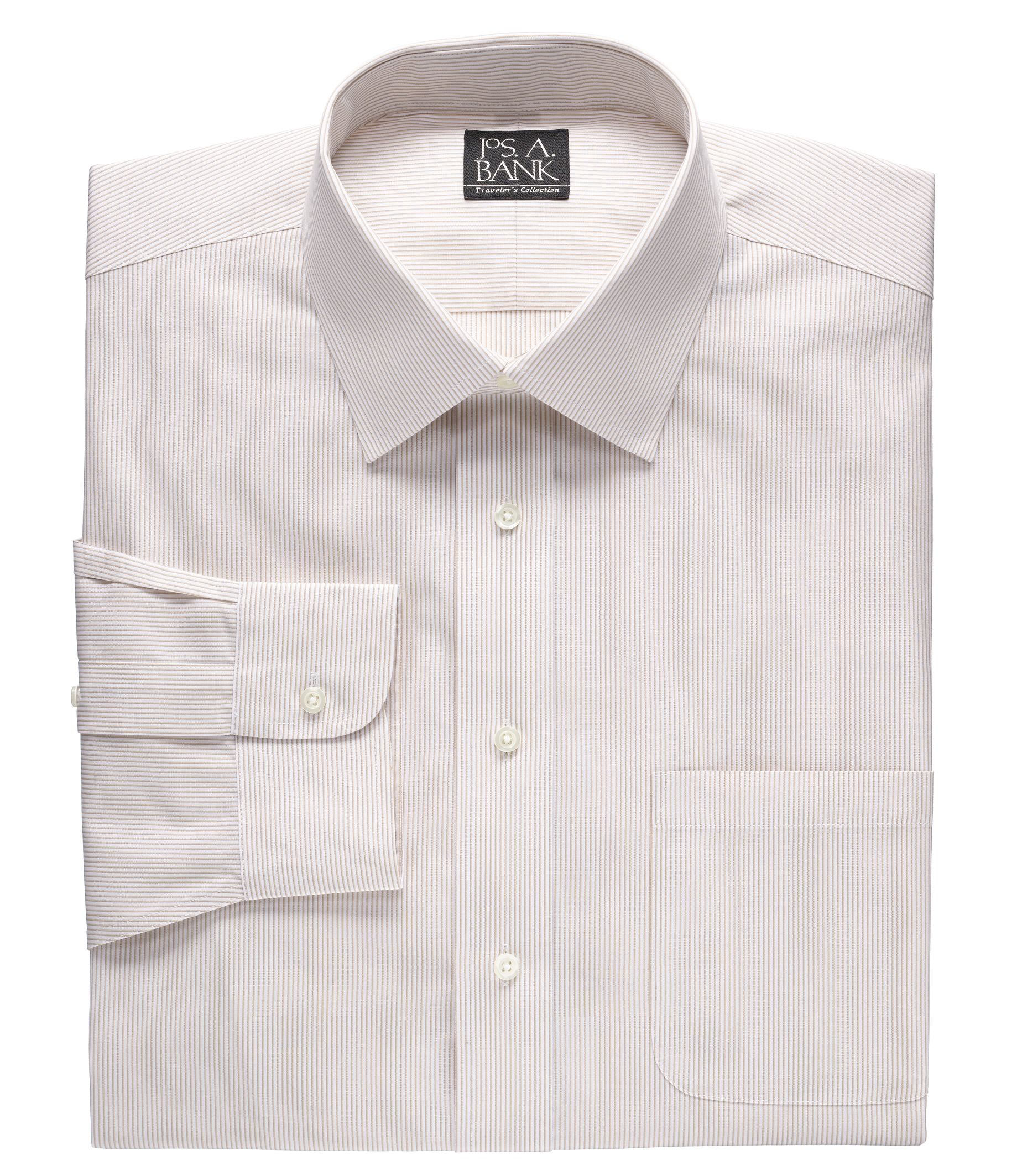 Traveler Patterned Poplin Spread Collar Dress Shirt Big or Tall