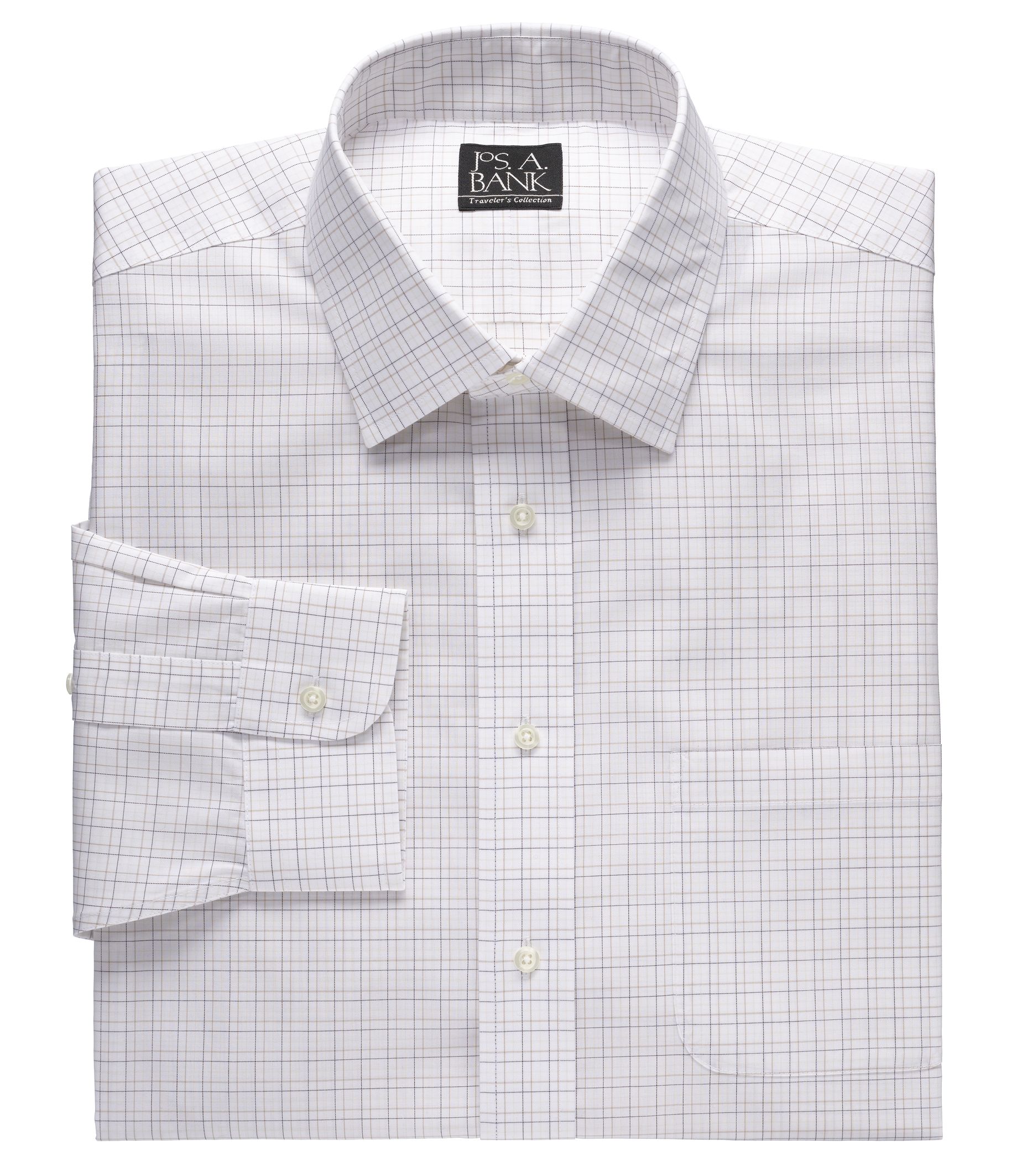 Traveler Patterned Poplin Spread Collar Dress Shirt Big or Tall