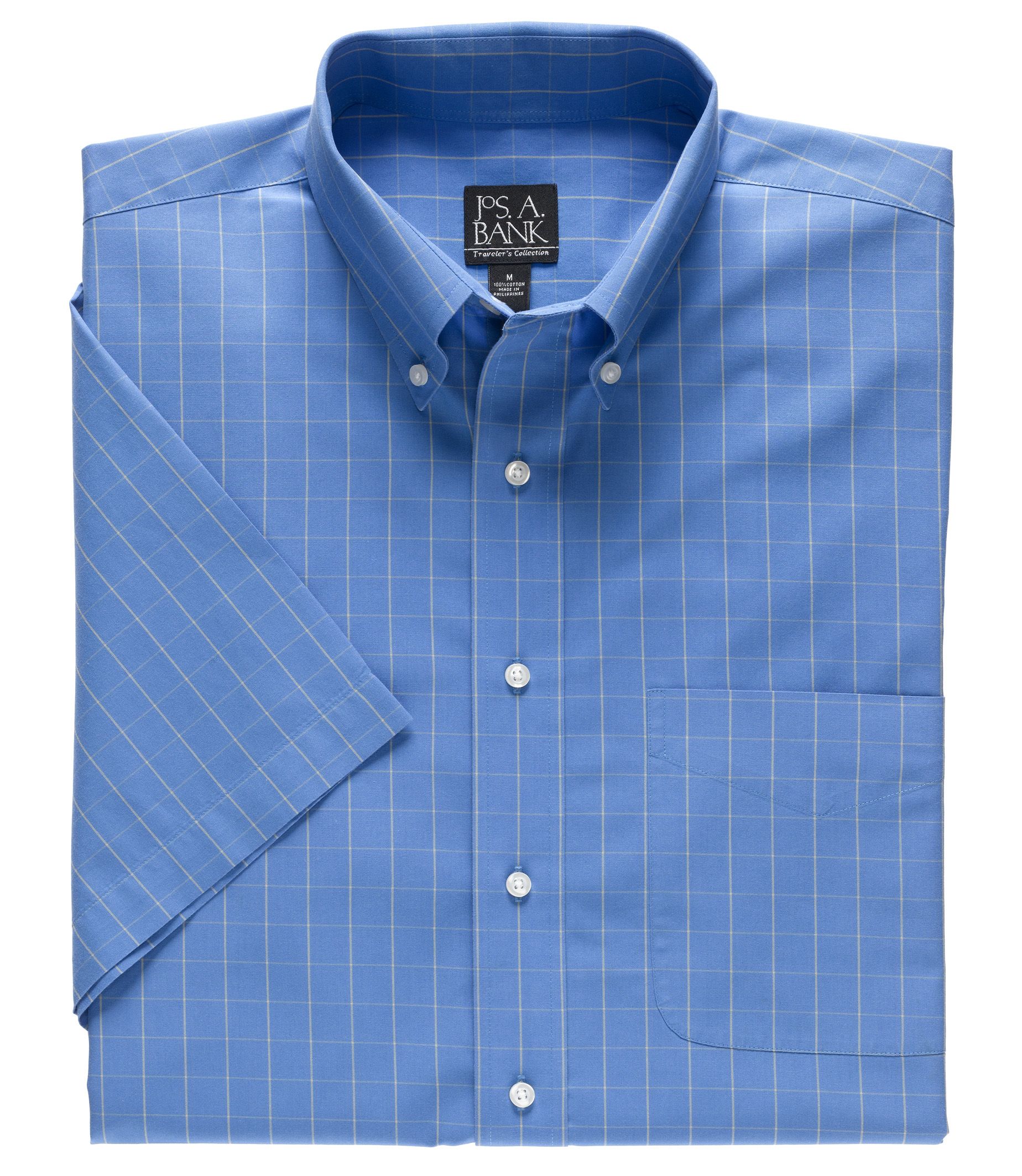 Traveler S/S Buttondown Patterned Cotton Sportshirt