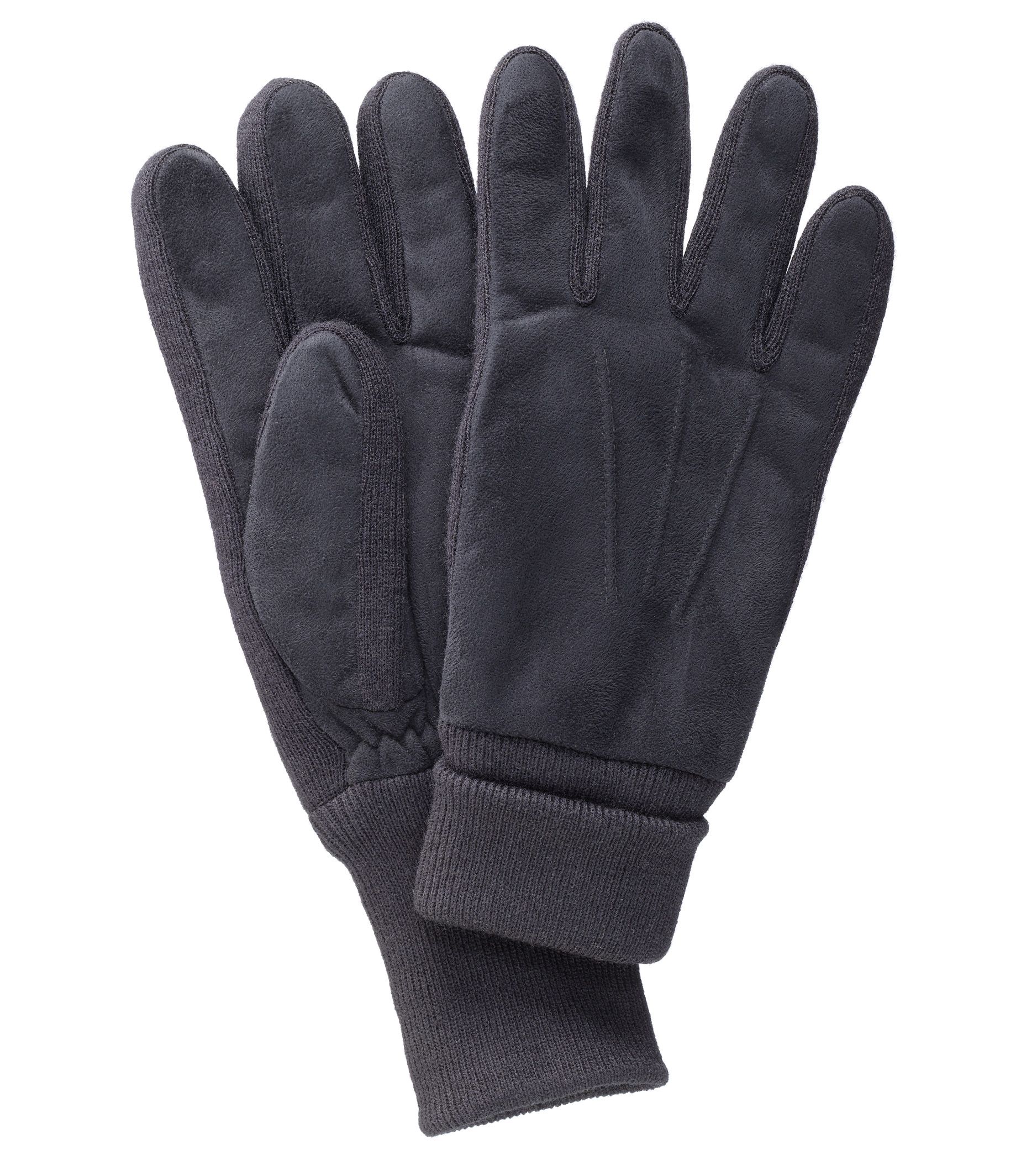 Glove Black Sueded Fabric