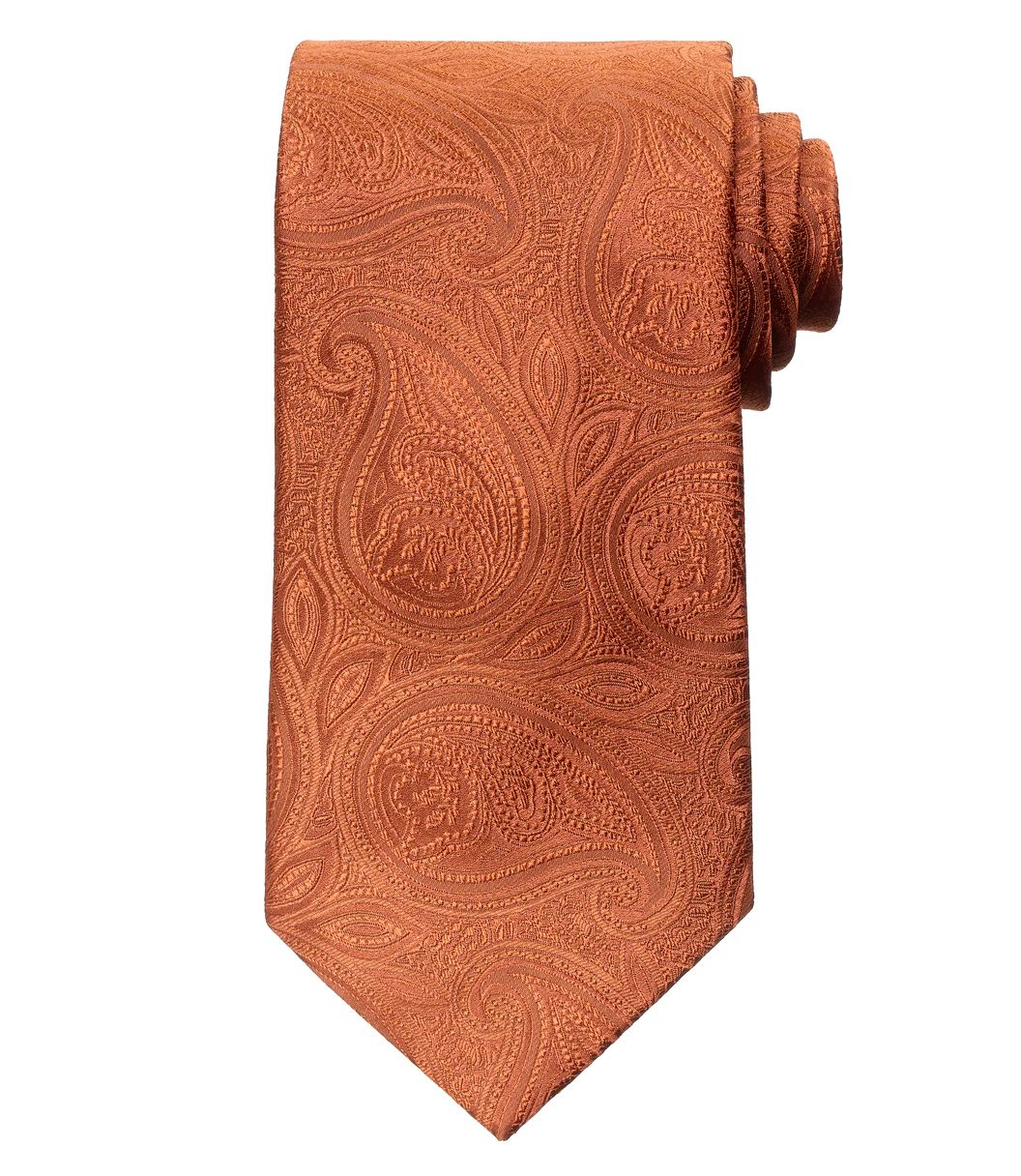 Signature Satin Solid Paisley Tie
