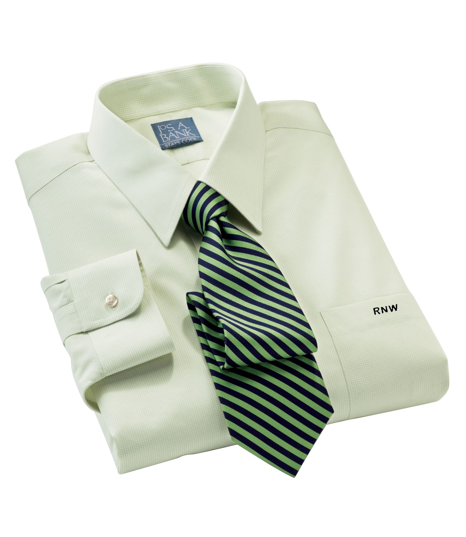 Stays Cool Wrinkle-Free Point Collar Gingham Dress Shirt