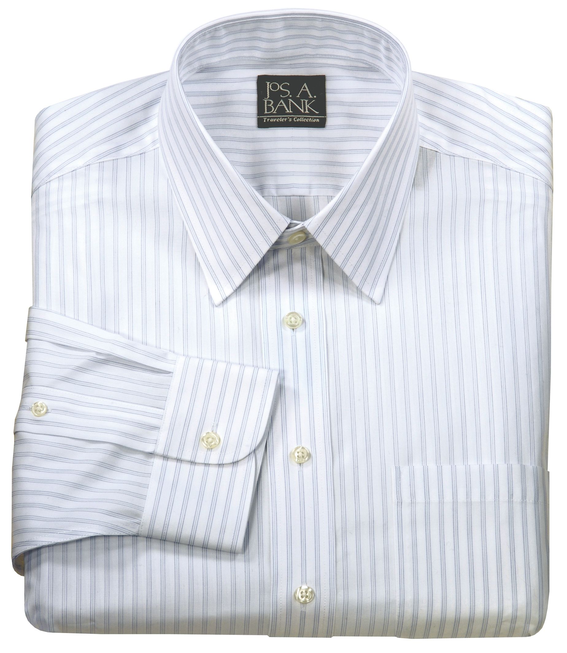 Traveler Point Collar Stripe Dress Shirt