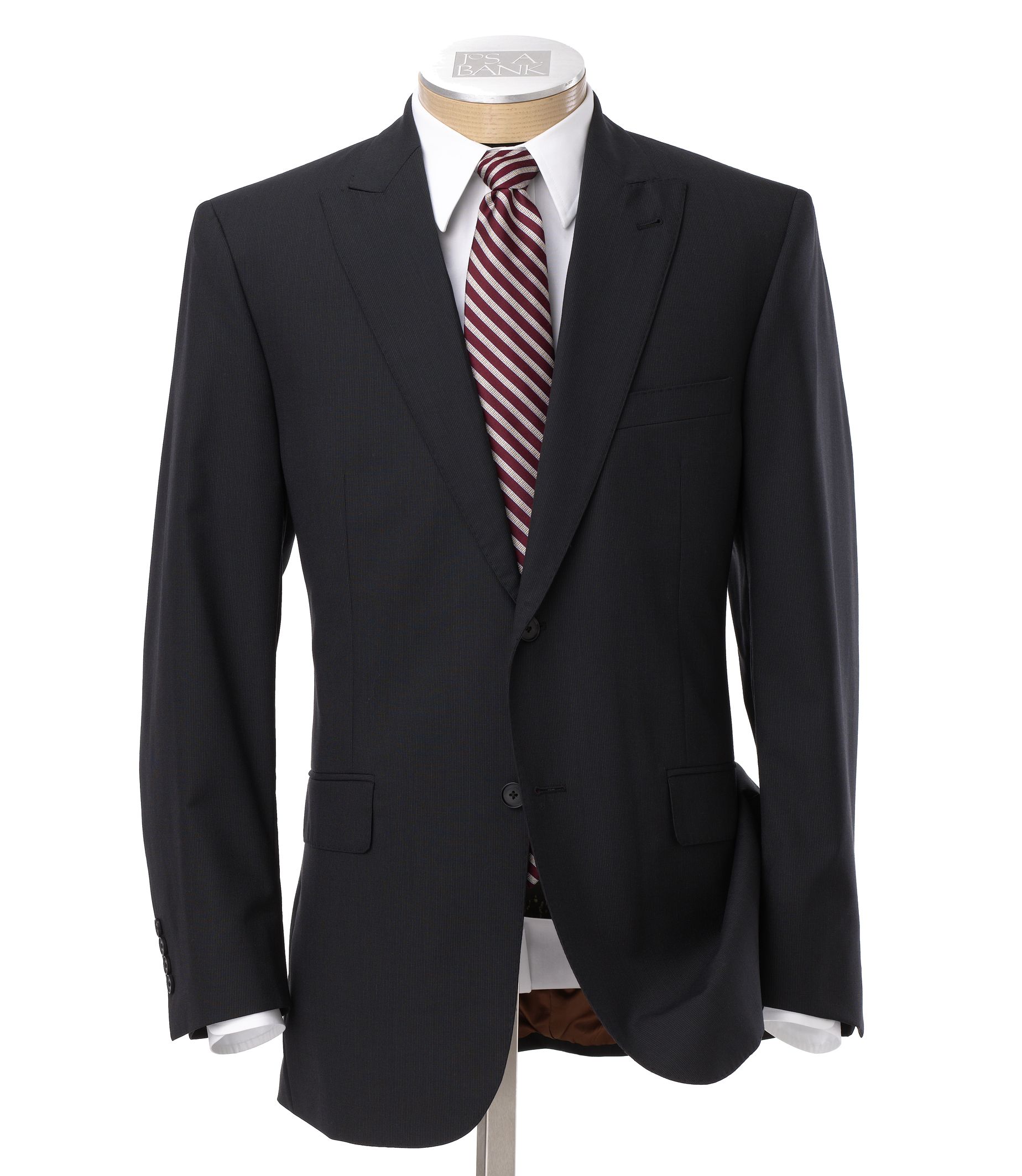 Joseph 2 Button Wool Suit- Peak Dark Charcoal Fine Stripe