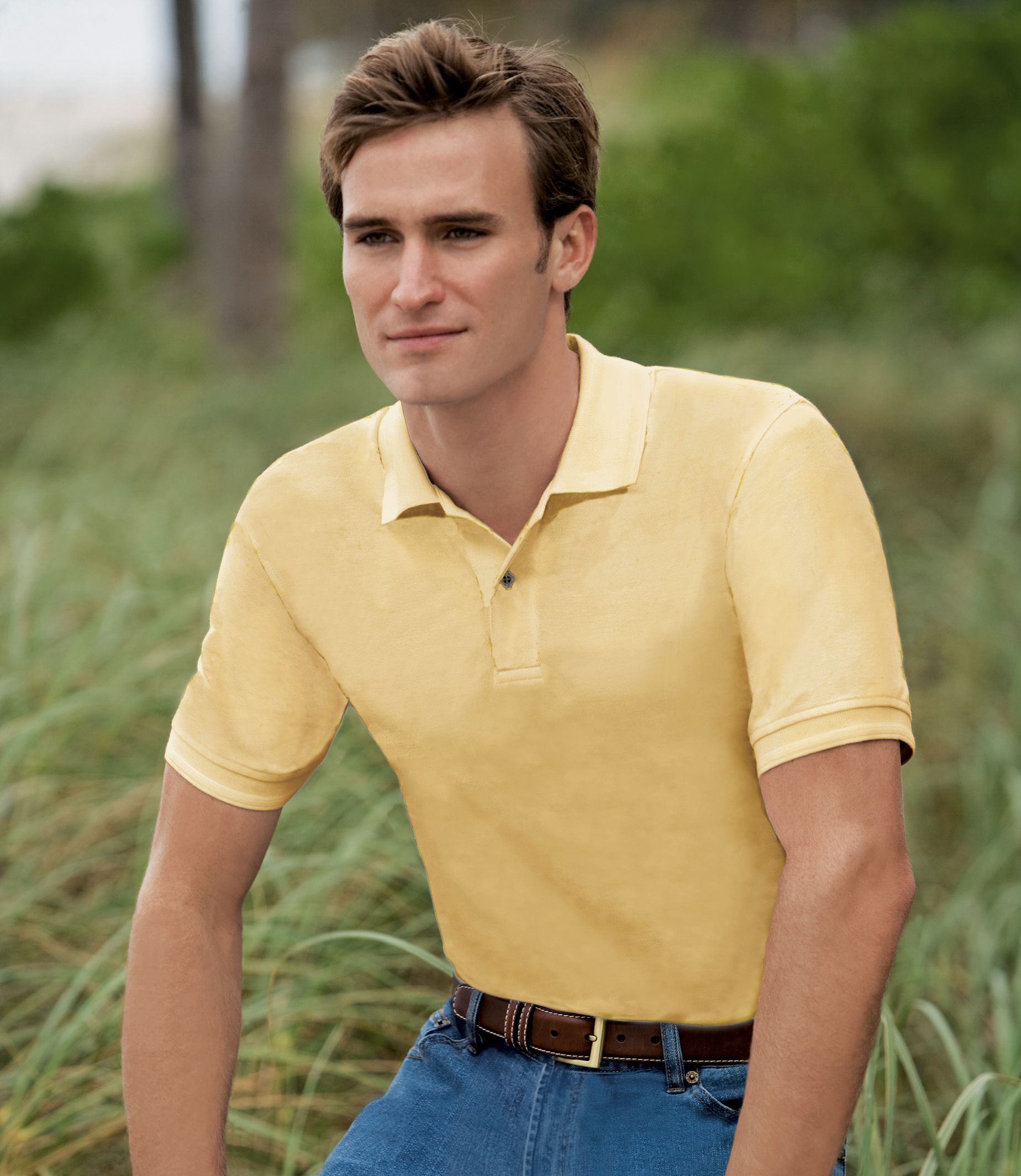 Traveler Solid Tailored Fit Short Sleeve Pique Polo