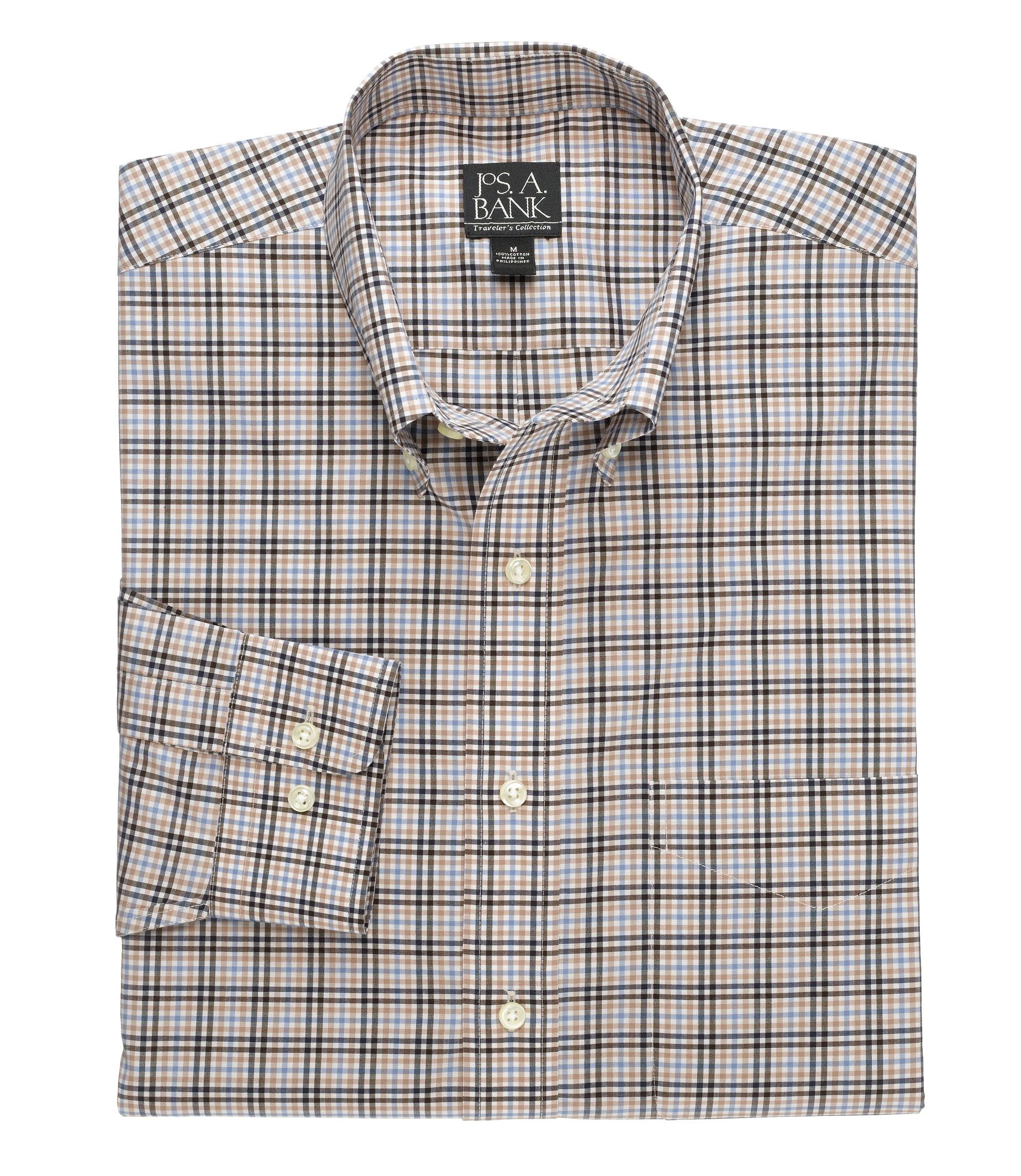 Traveler Patterned Poplin Buttondown Collar Sportshirt Big/Tall