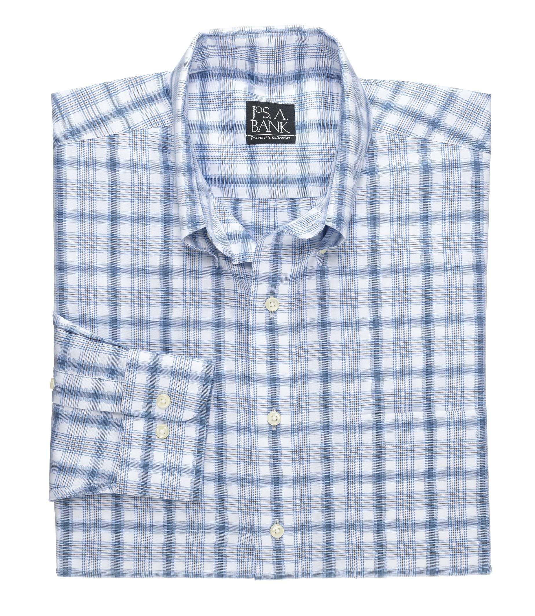 Traveler Patterned Poplin Buttondown Collar Sportshirt Big/Tall