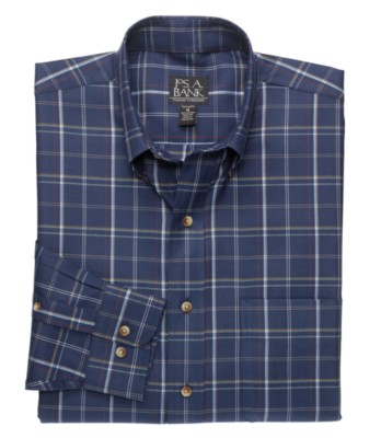 JoS. A. Bank Traveler Long Sleeve Patterned Cotton...