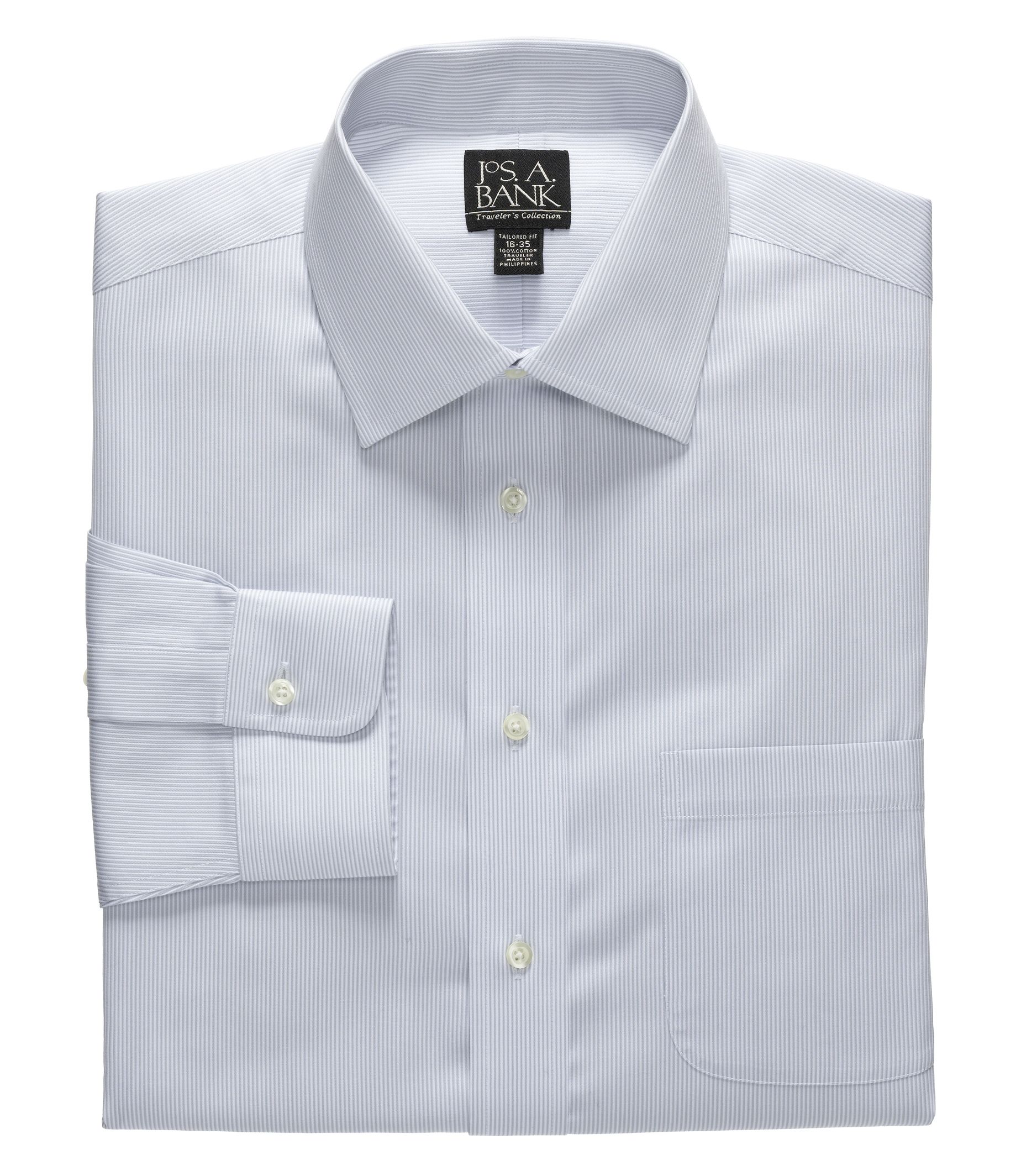 Traveler Spread Collar Stripe Dress Shirt- 3 for $149
