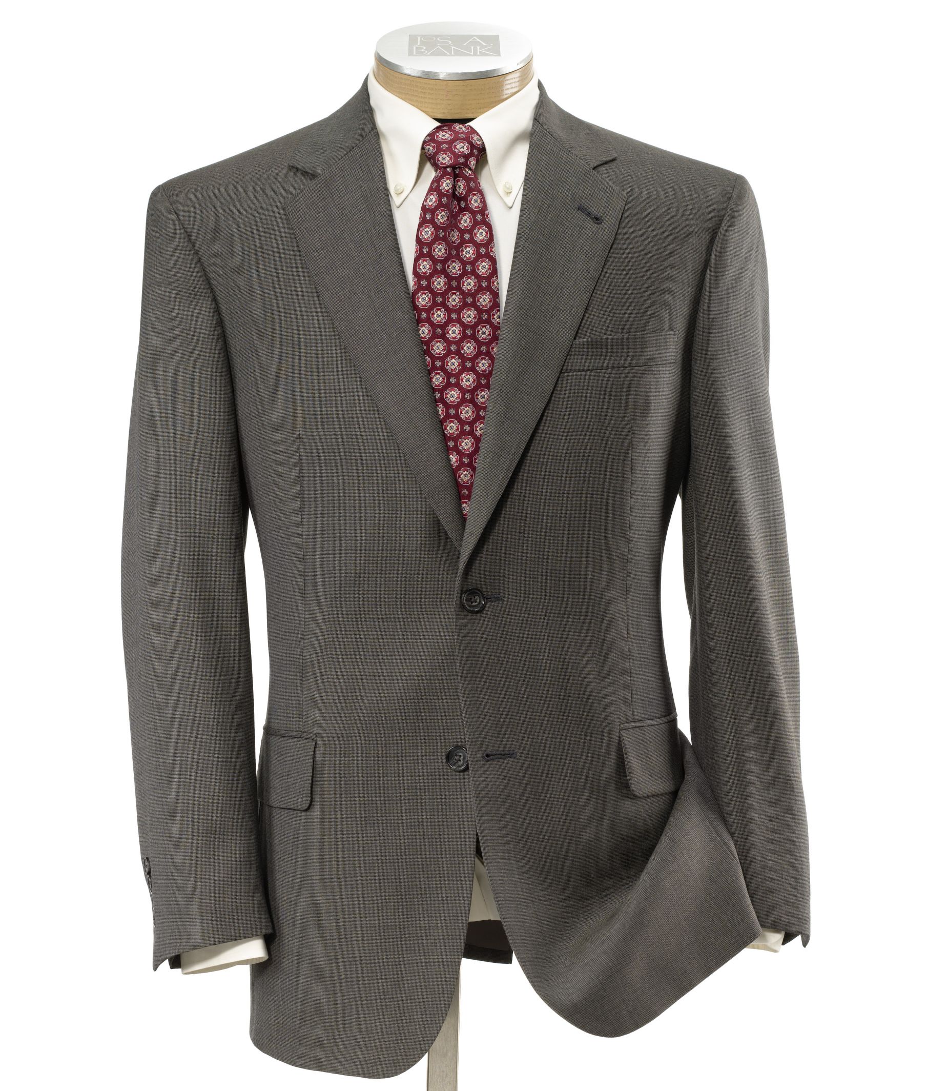 Signature 2 Button Wool Suit- Tan Olive Weave