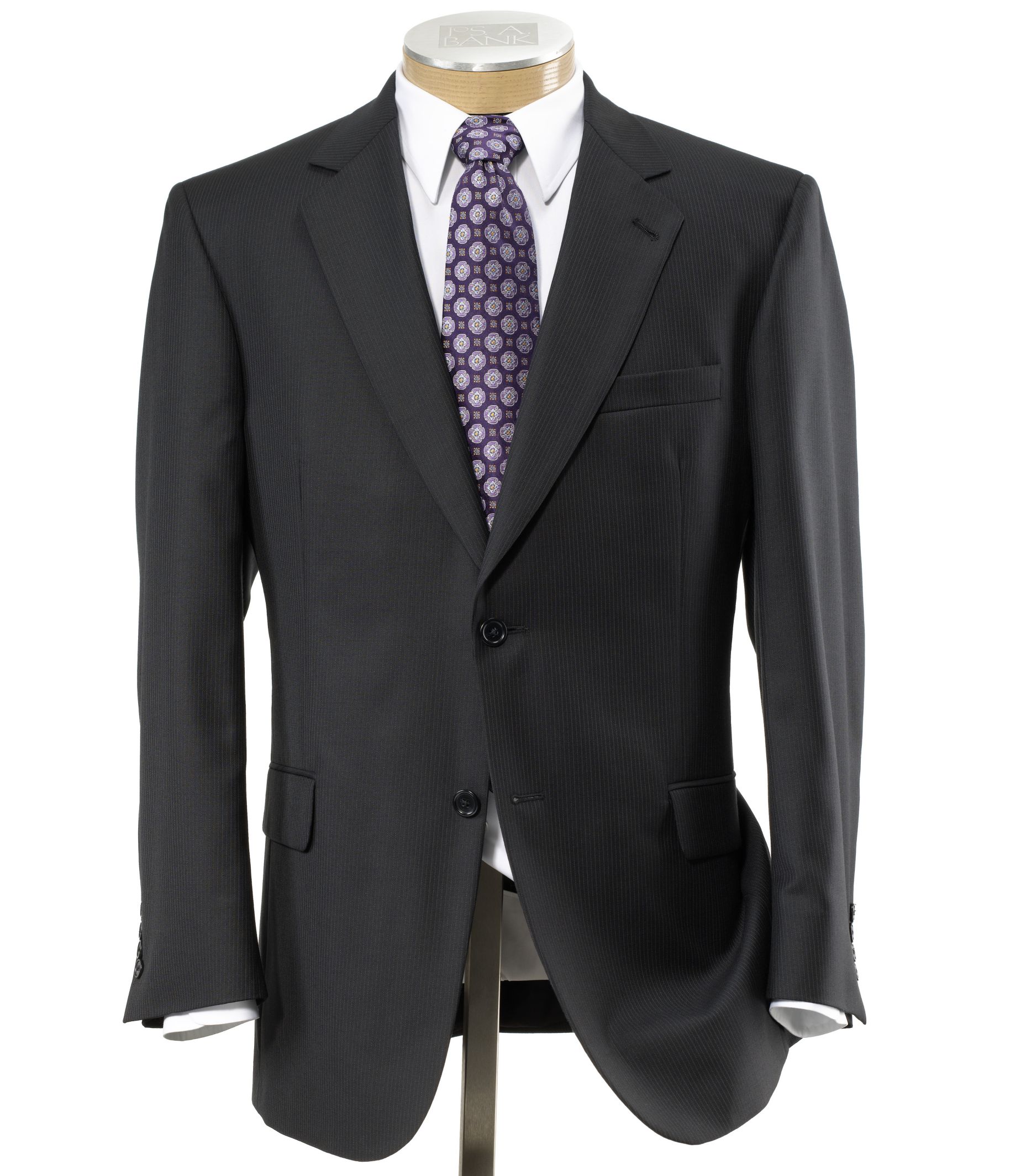Signature 2 Button Wool Suit- Dark Navy Bead Stripe- 2nd for $99