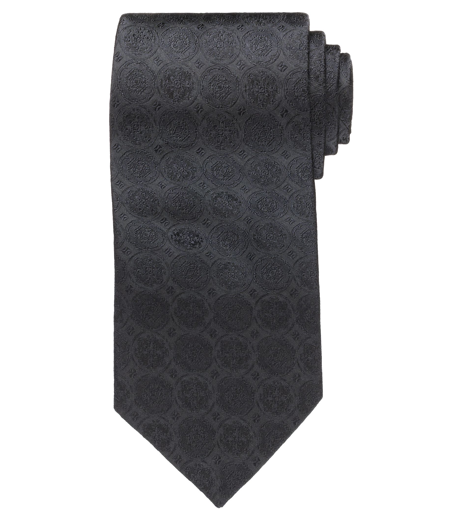 Black Tonal Medallion Formal Tie