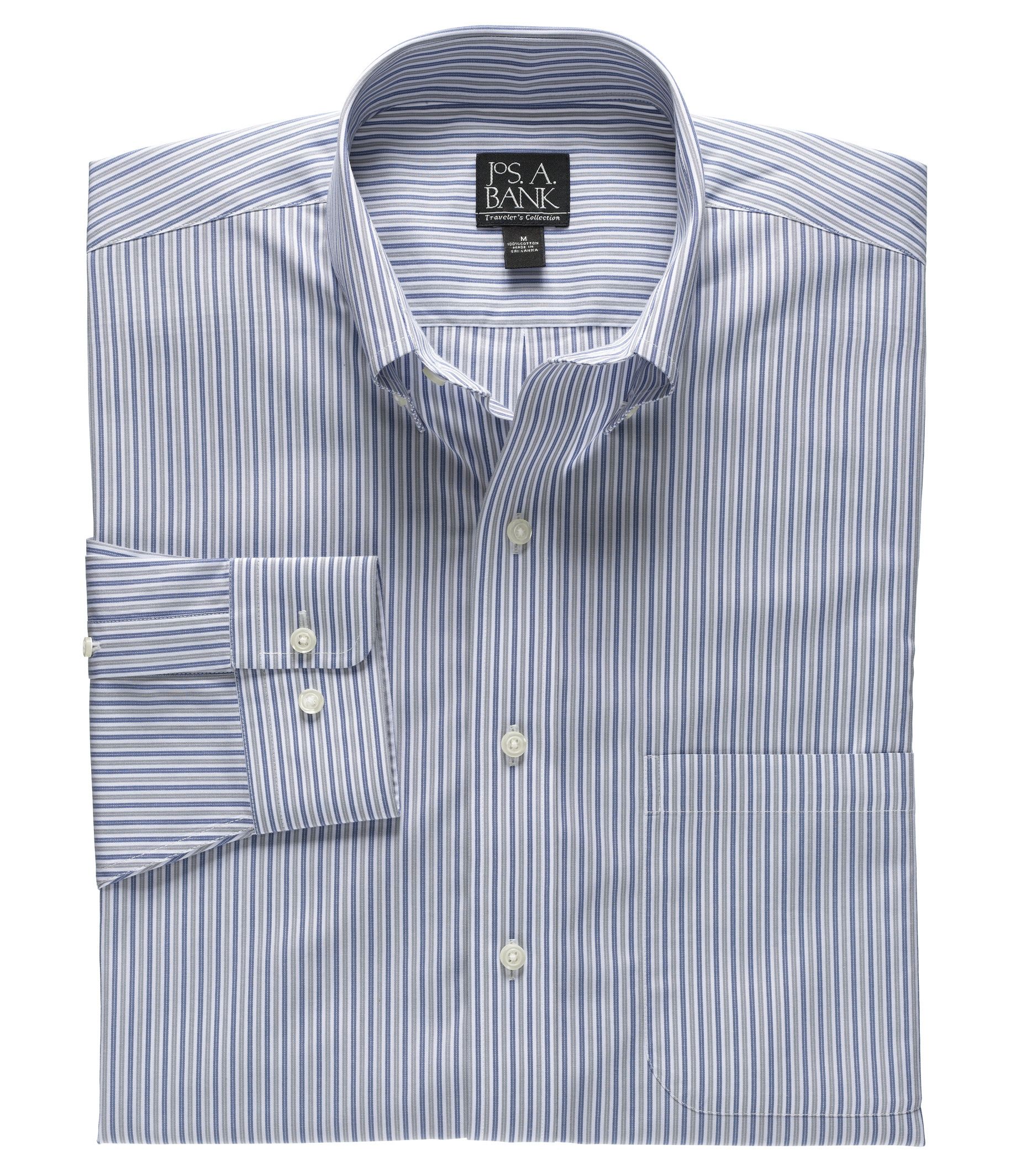 Traveler Patterned Poplin Buttondown Collar Sportshirt Big/Tall