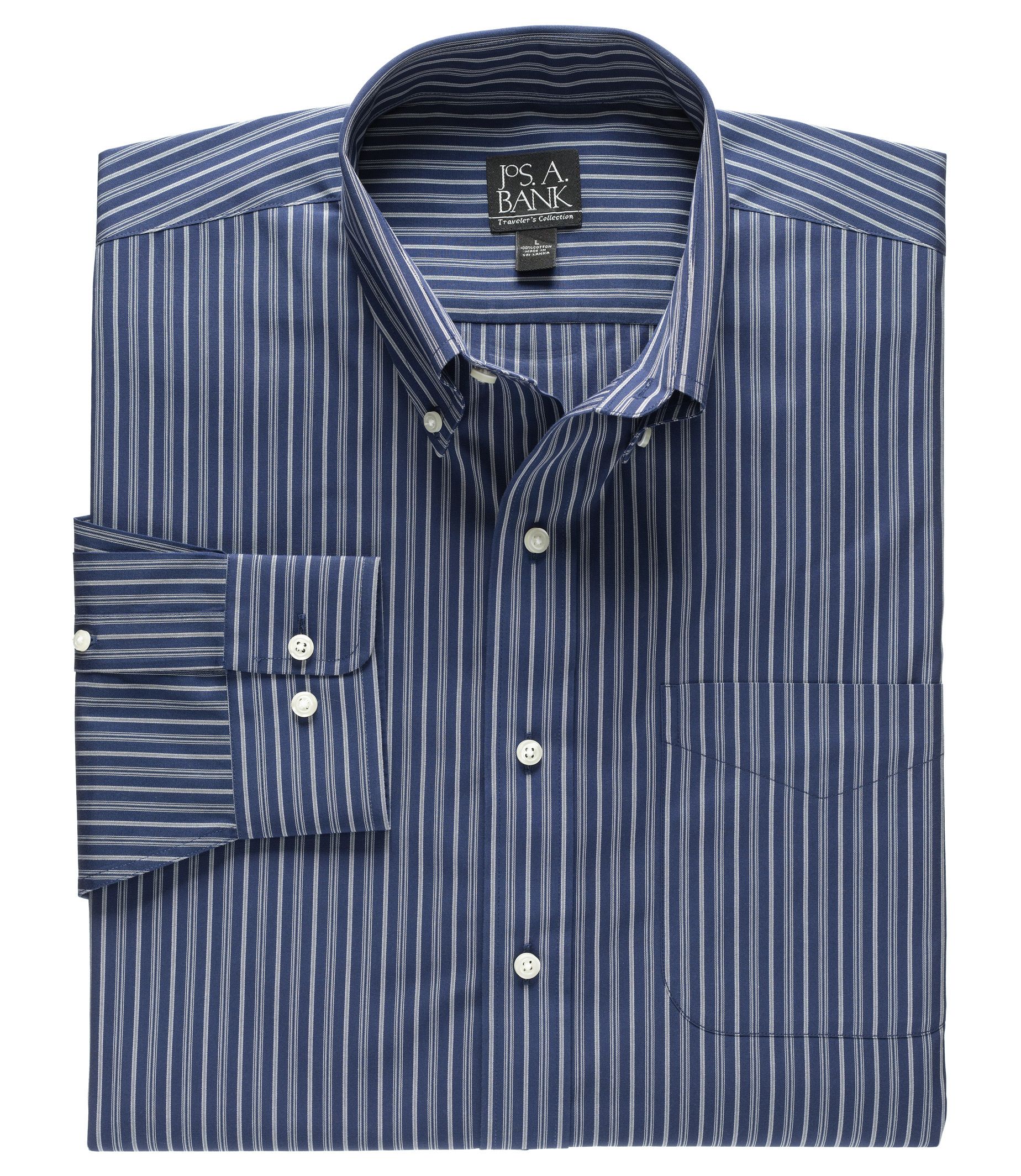 Traveler Patterned Poplin Buttondown Collar Sportshirt Big/Tall