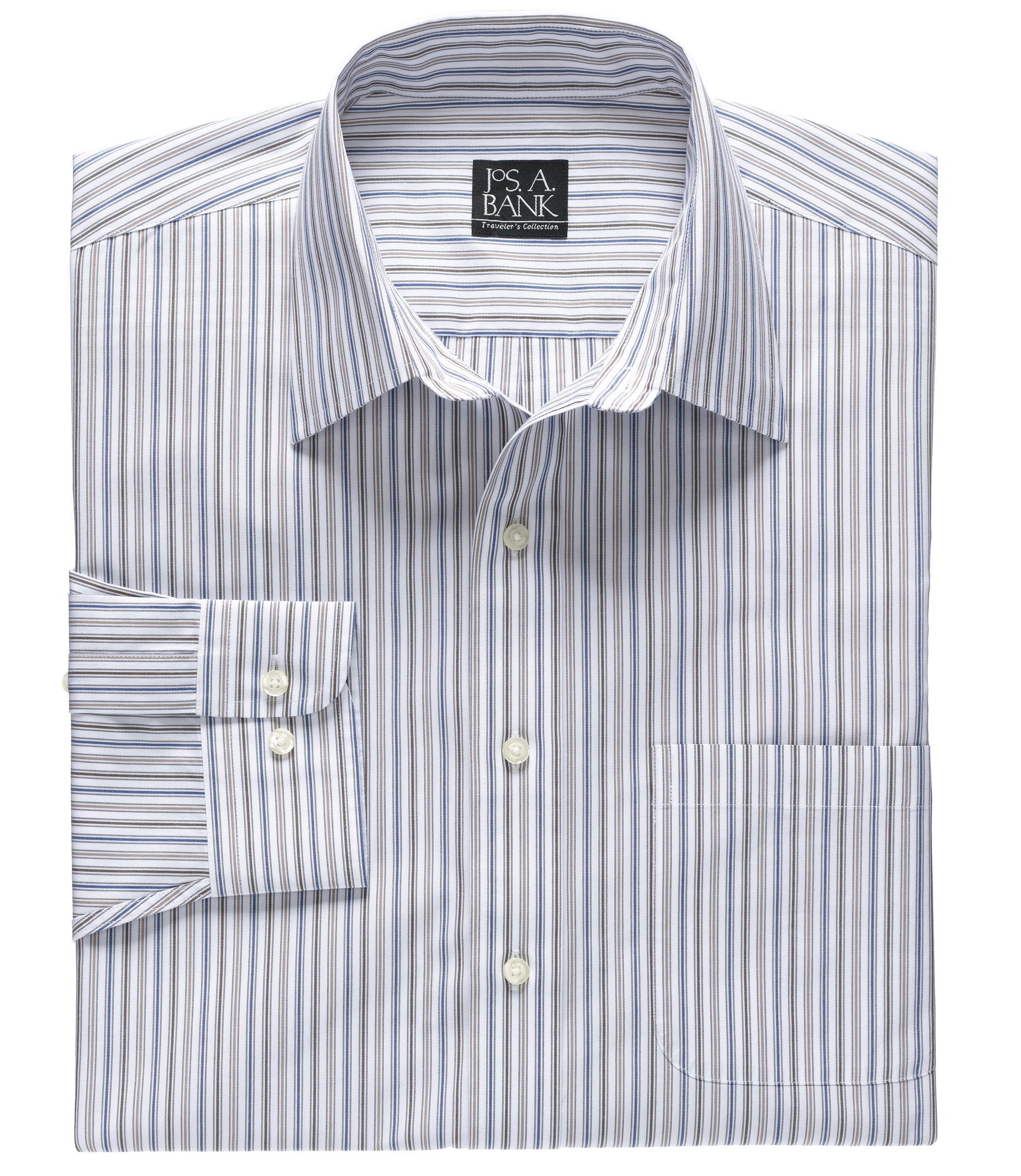 Traveler Patterned Poplin Point Collar Sportshirt