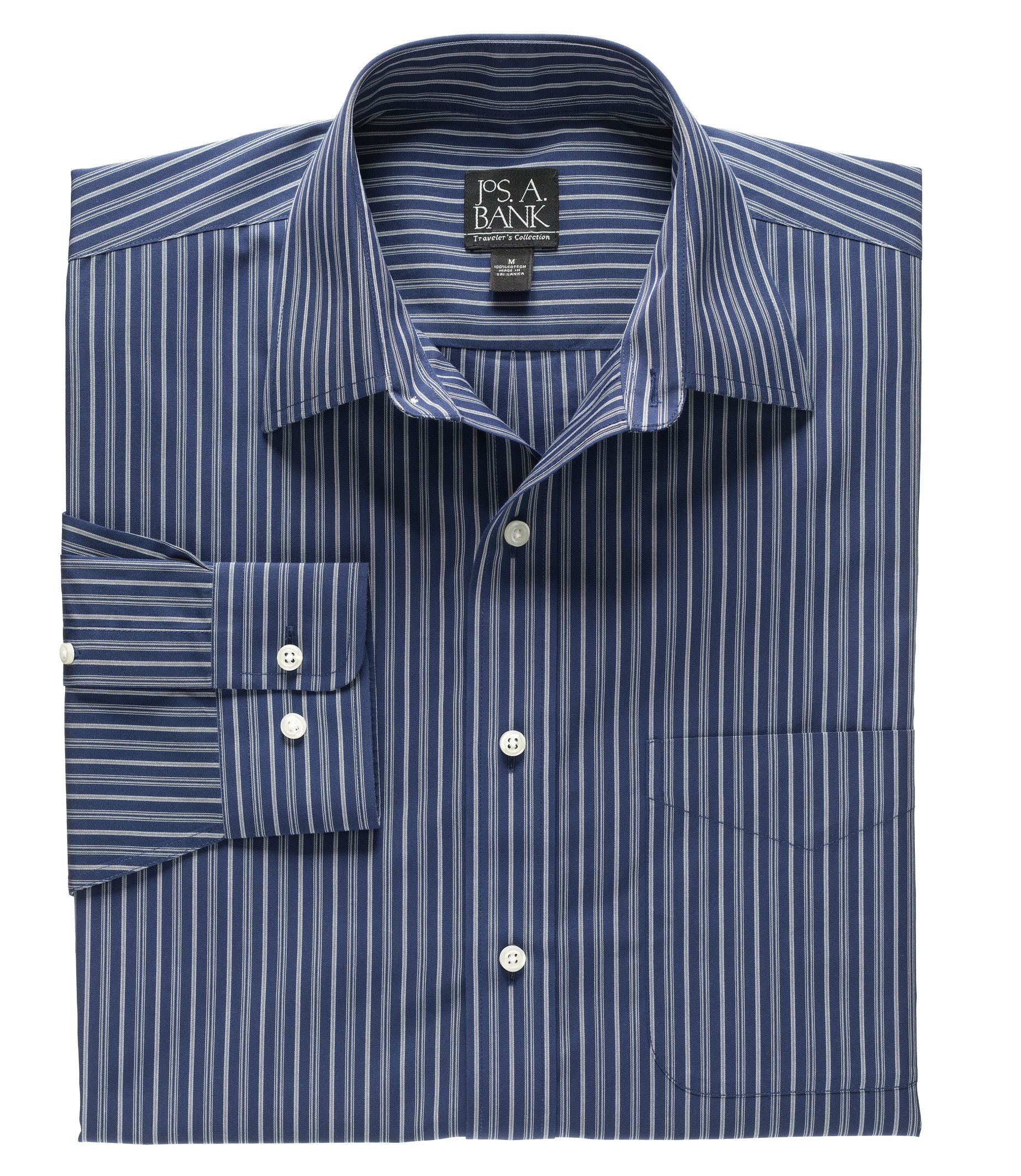 Traveler Patterned Poplin Point Collar Sportshirt